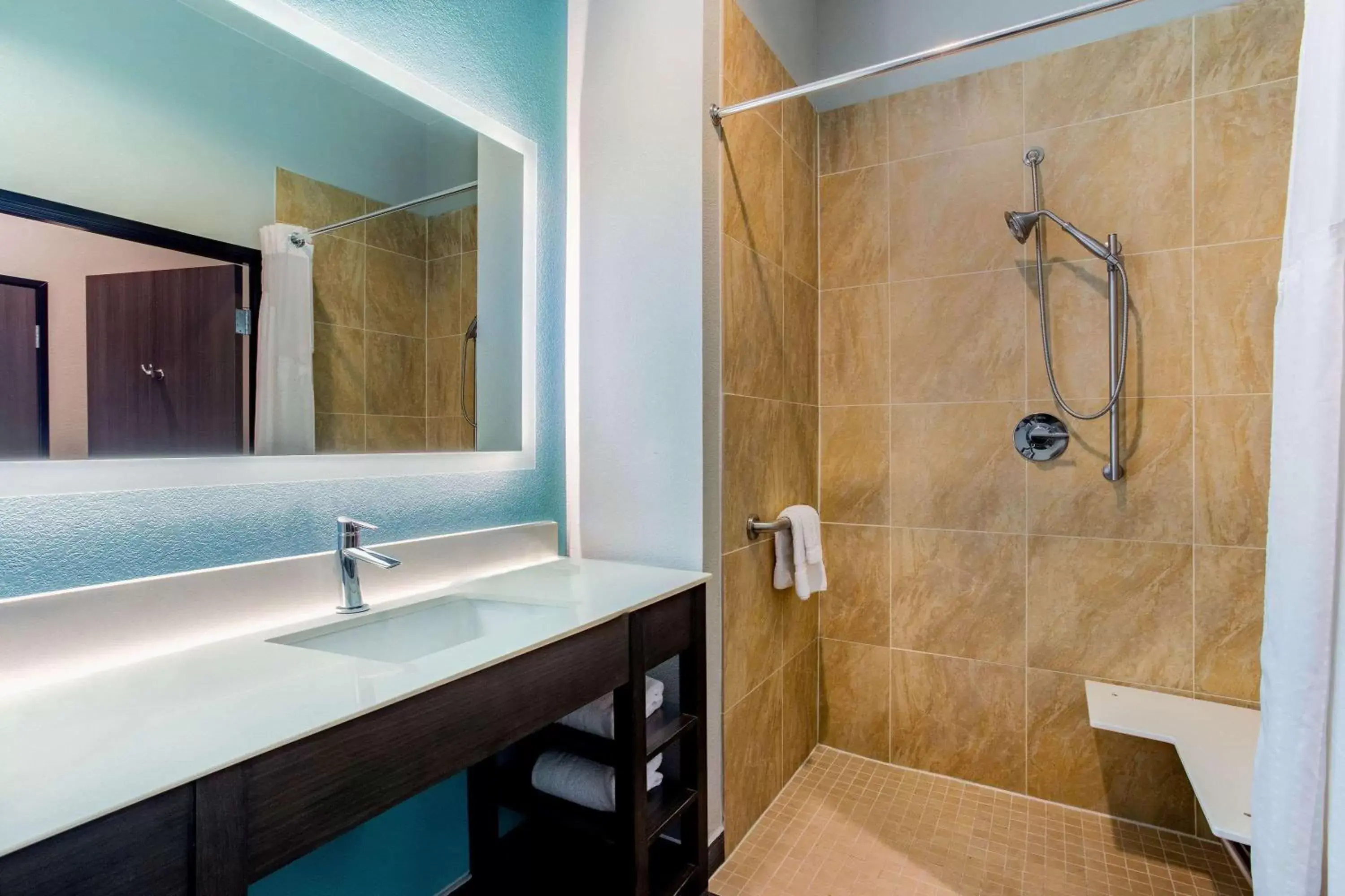 Shower, Bathroom in La Quinta Inn & Suites by Wyndham Northlake Ft. Worth