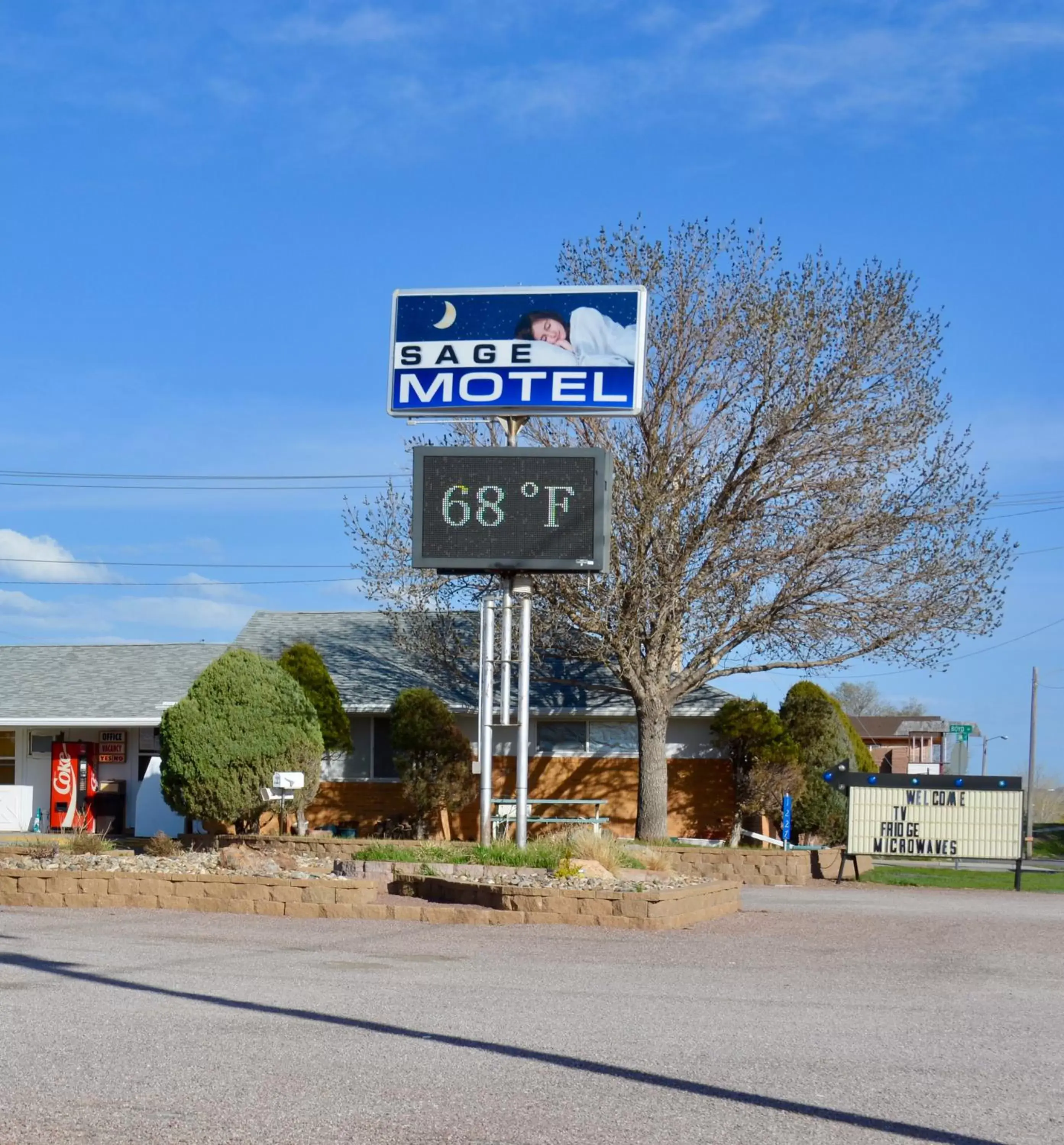 Property logo or sign, Property Building in Sage Motel