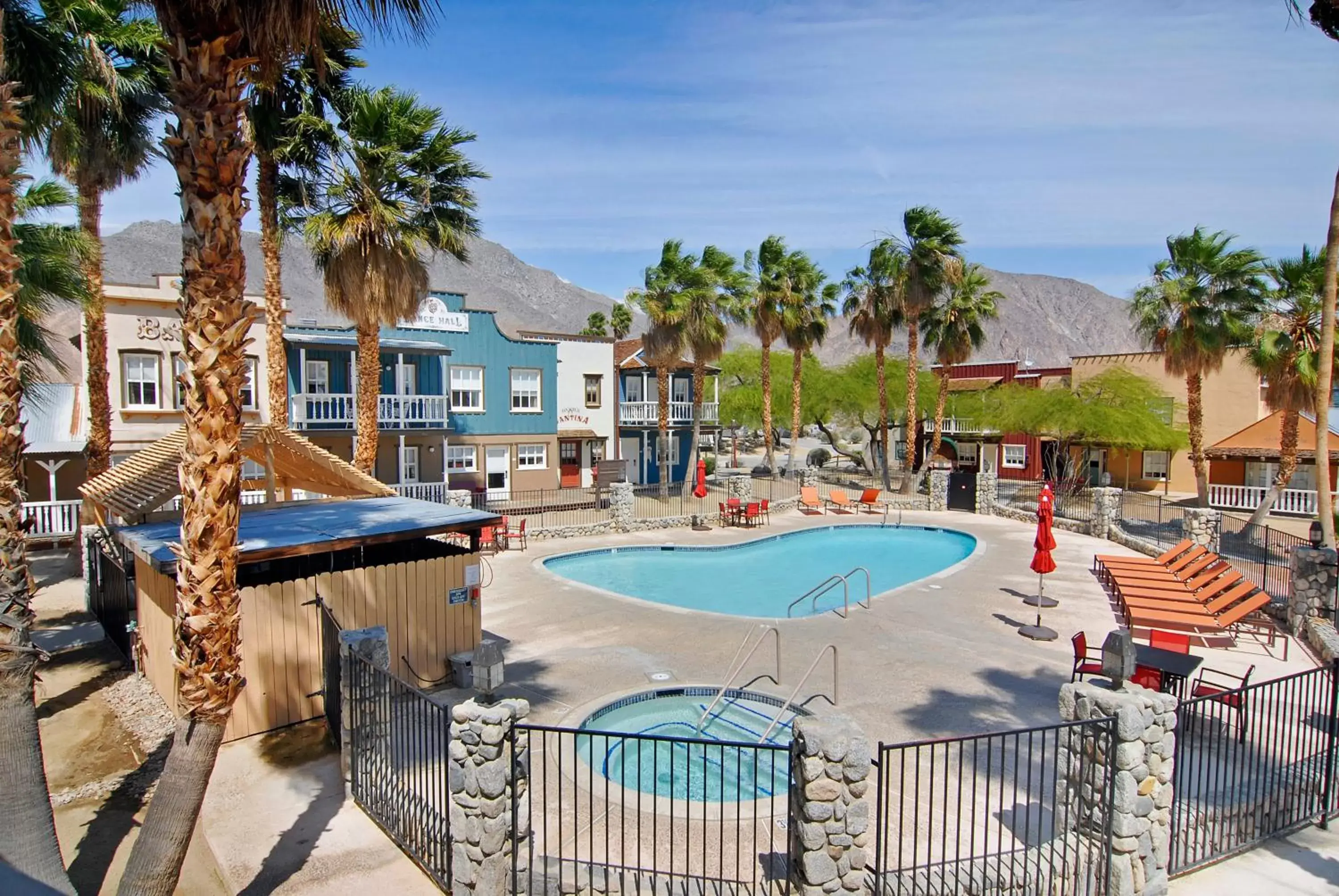 Property building, Pool View in Palm Canyon Hotel and RV Resort