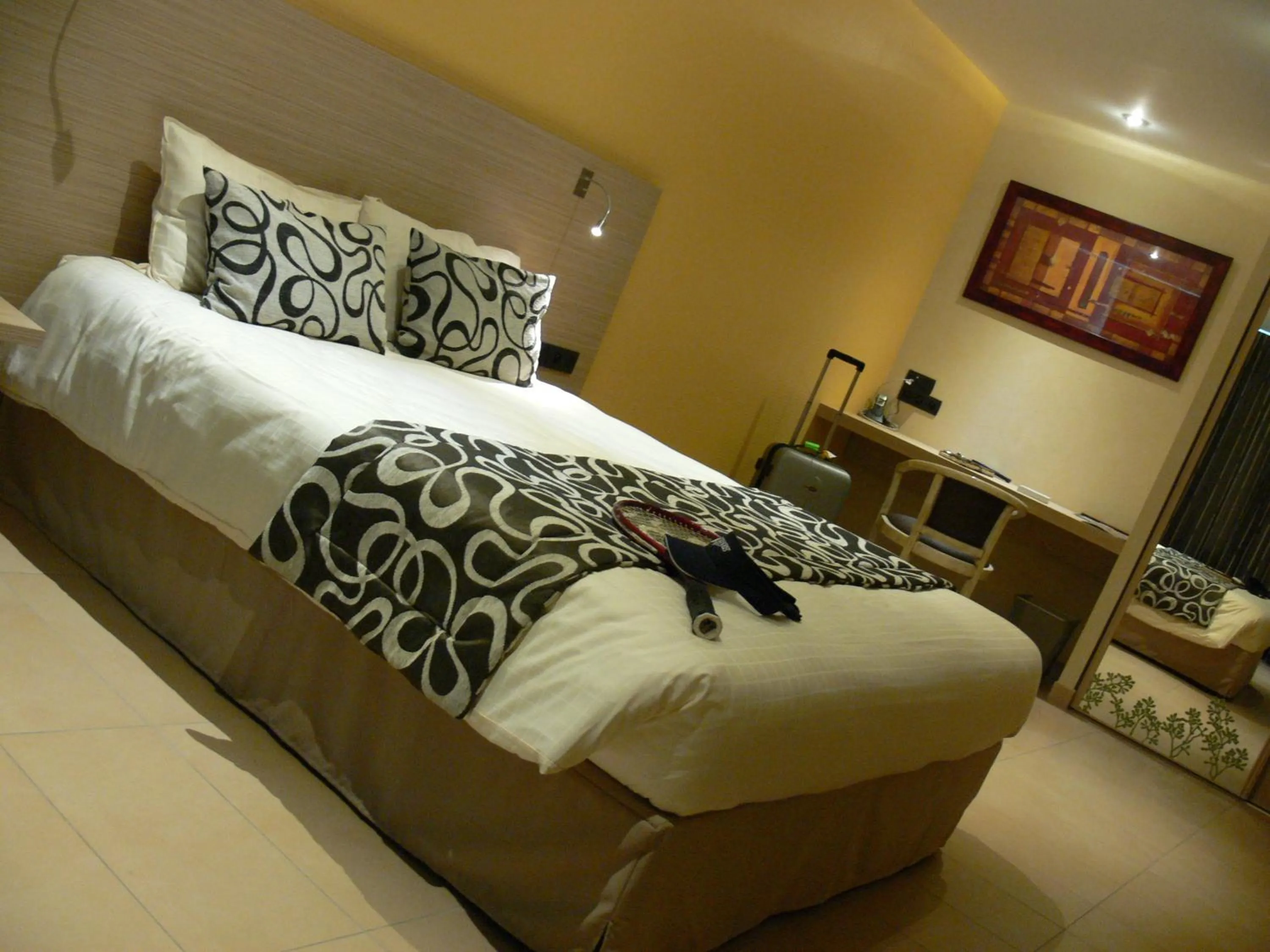 Bed in Logis Hotels Le Champalud Restaurant La Citadelle