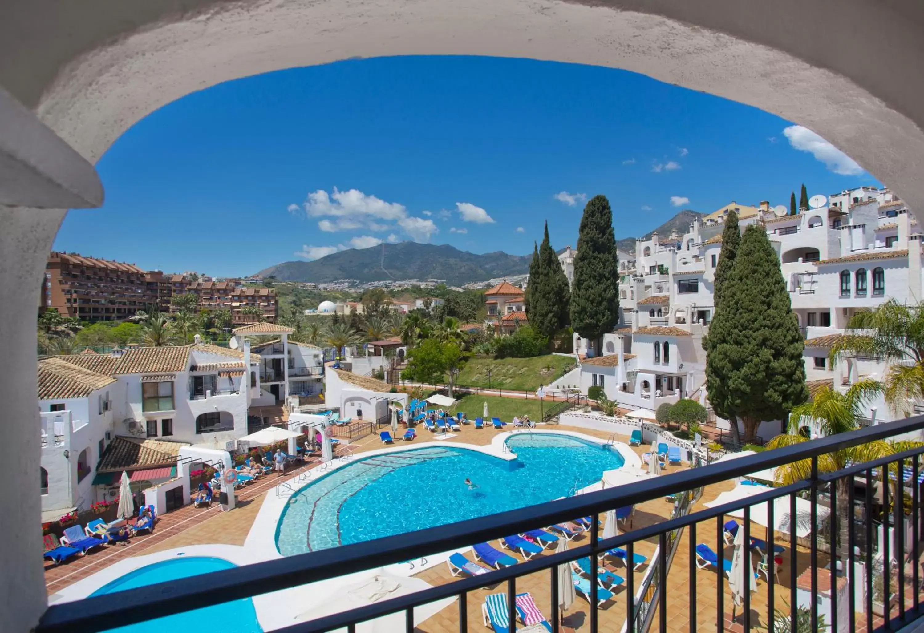 Balcony/Terrace, Pool View in Pueblo Evita