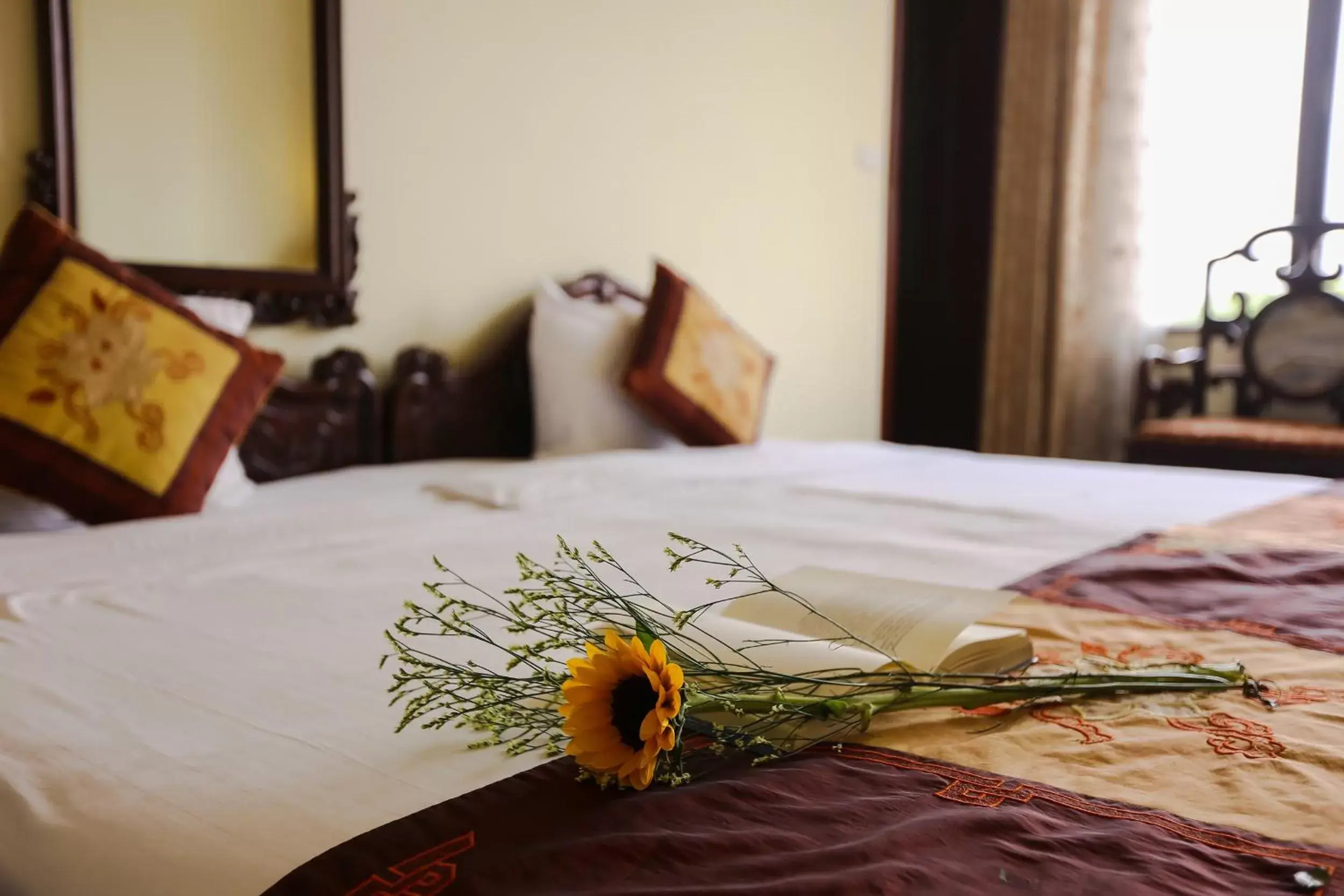 Decorative detail, Bed in Hanoi Little Town Hotel