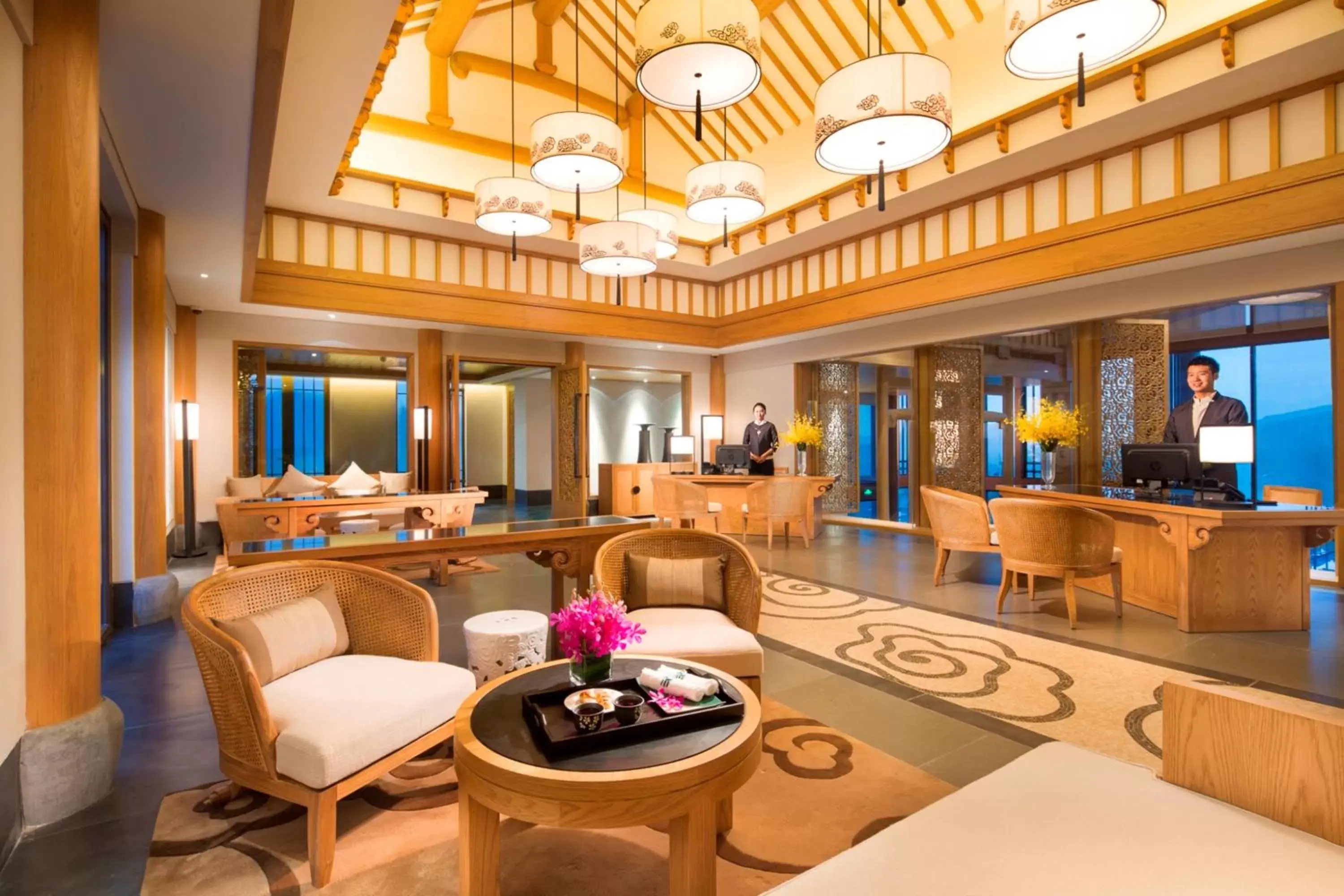 Lobby or reception in Banyan Tree Hotel Huangshan-The Ancient Charm of Huizhou, a Paradise