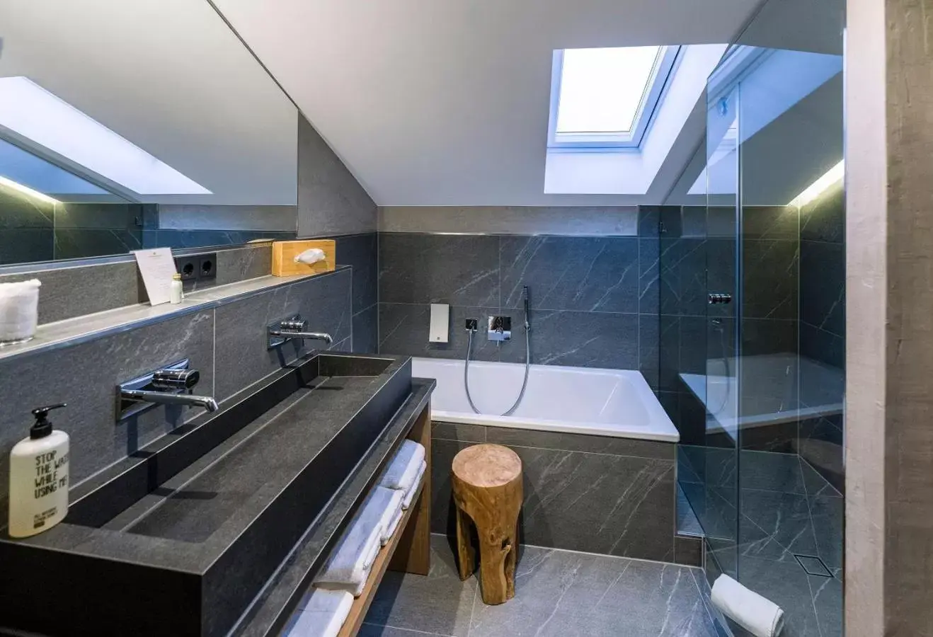 Shower, Bathroom in Hotel Staudacherhof History & Lifestyle