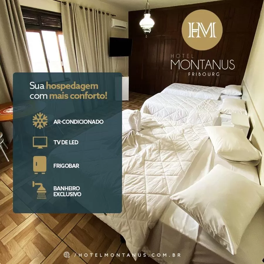Bed in Hotel Montanus