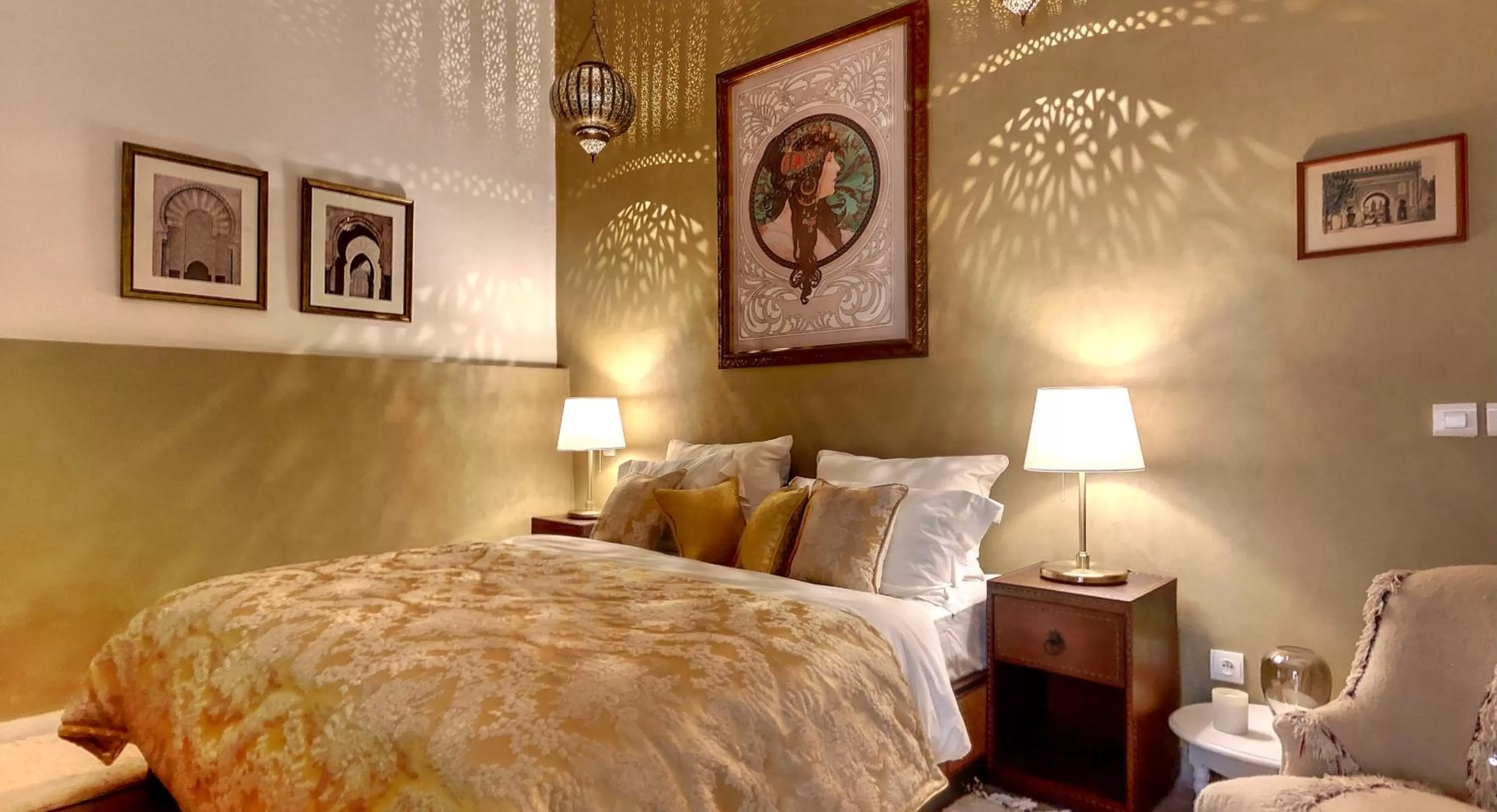 Bed in Riad Dar Chacha