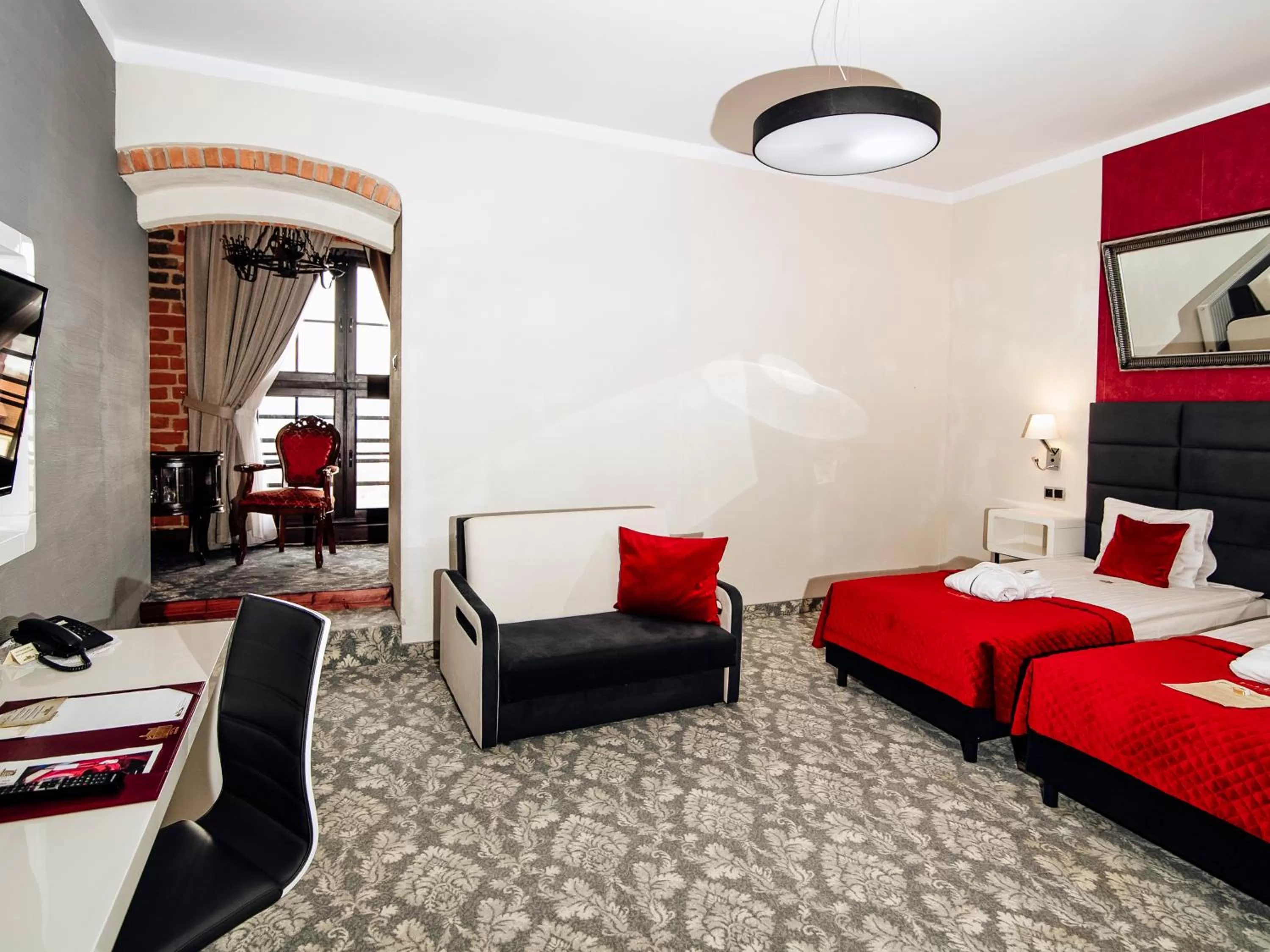 View (from property/room), Bed in Hotel Zamek Gniew