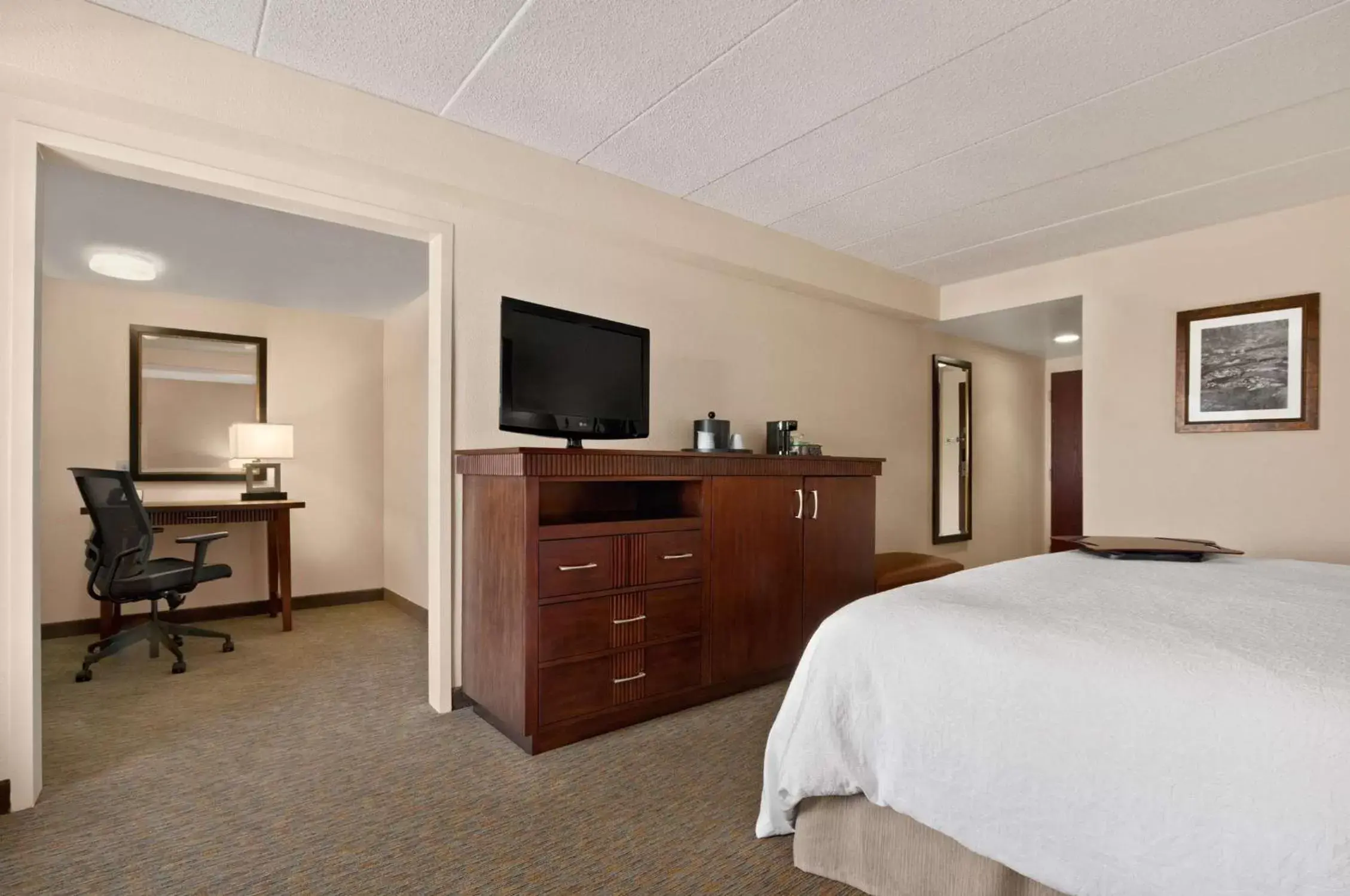 Bed, TV/Entertainment Center in Hampton Inn Lexington Park