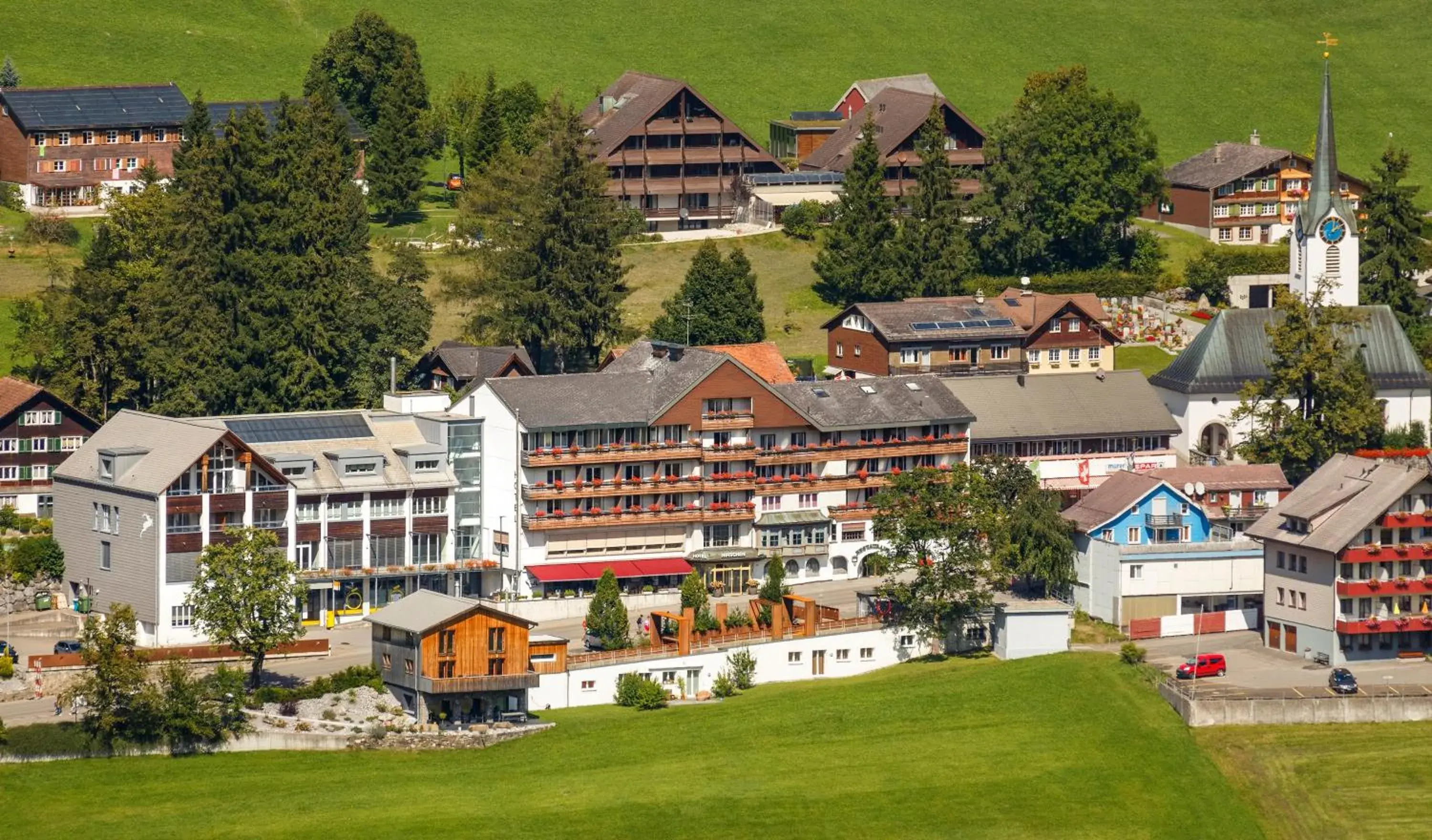 Property building, Bird's-eye View in Hotel Hirschen Wildhaus