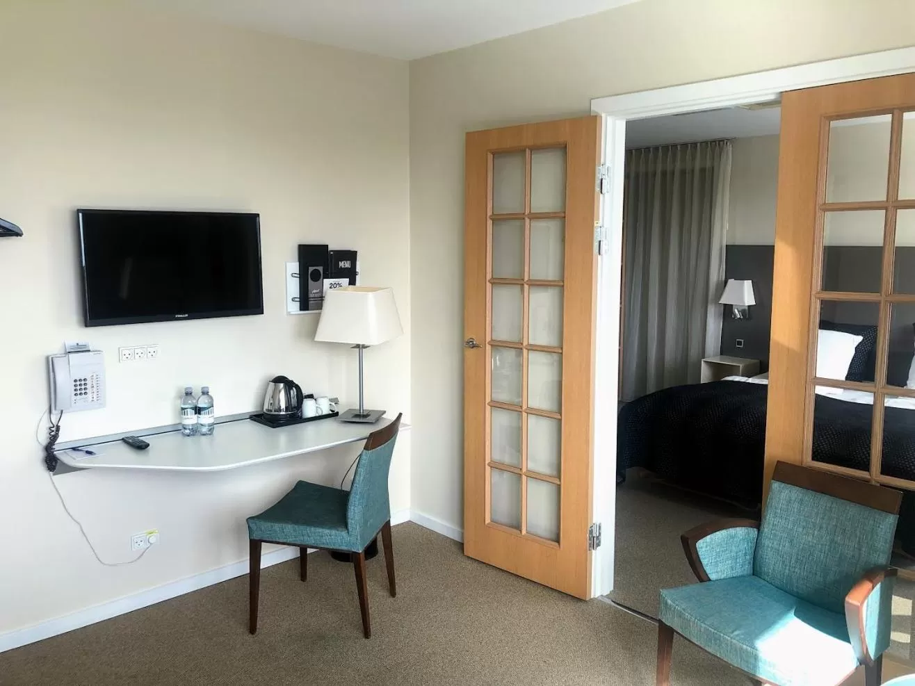 Bed in Hotel Skivehus