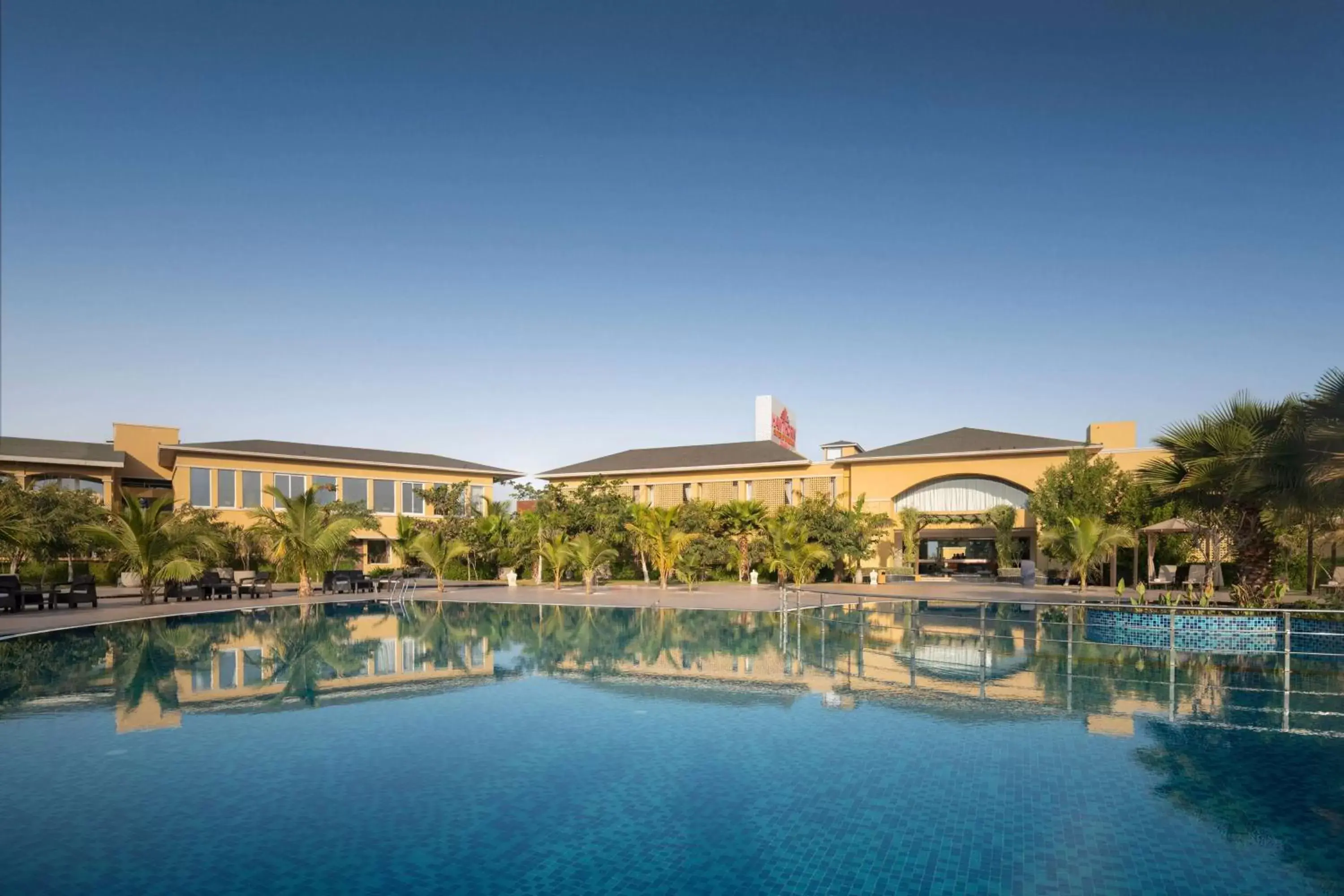 Pool view in Hawthorn Suites by Wyndham Dwarka Pool view in Hawthorn Suites by Wyndham Dwarka