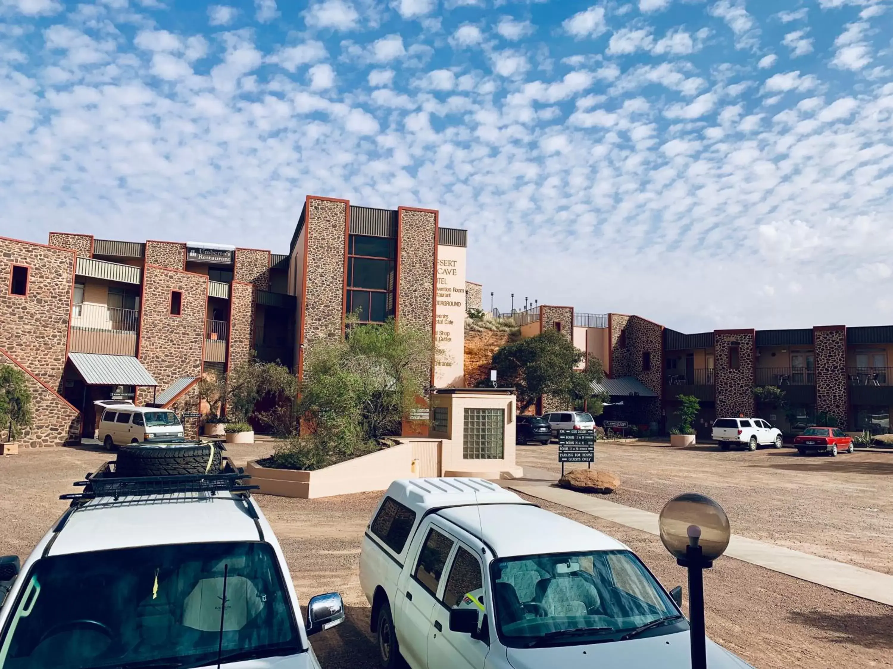 Garden view in Desert Cave Hotel