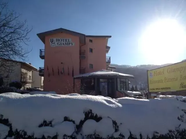 Property building, Winter in Hotel Giampy