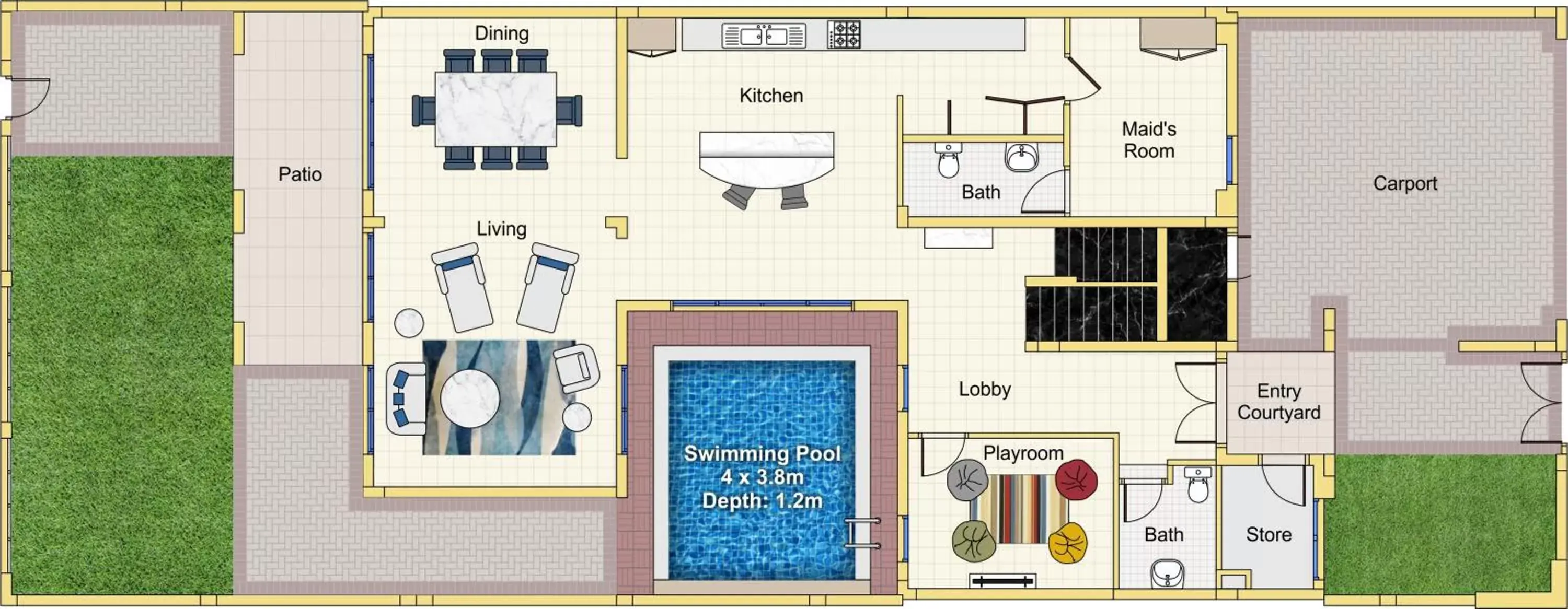 Bedroom, Floor Plan in Jannah Hotel Apartments & Villas