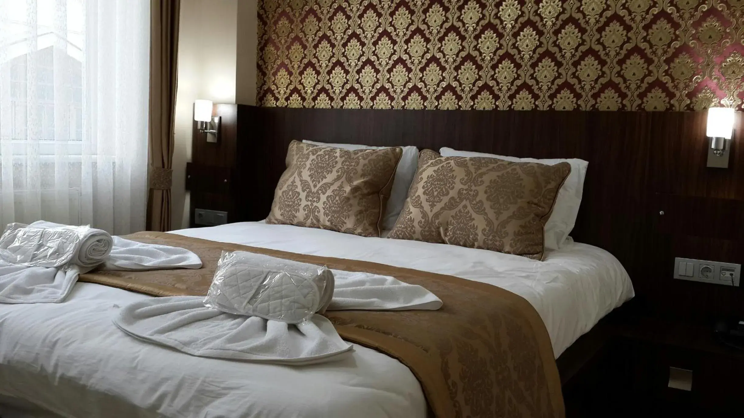 Decorative detail, Bed in Istanbul Central Hotel Decorative detail, Bed in Istanbul Central Hotel