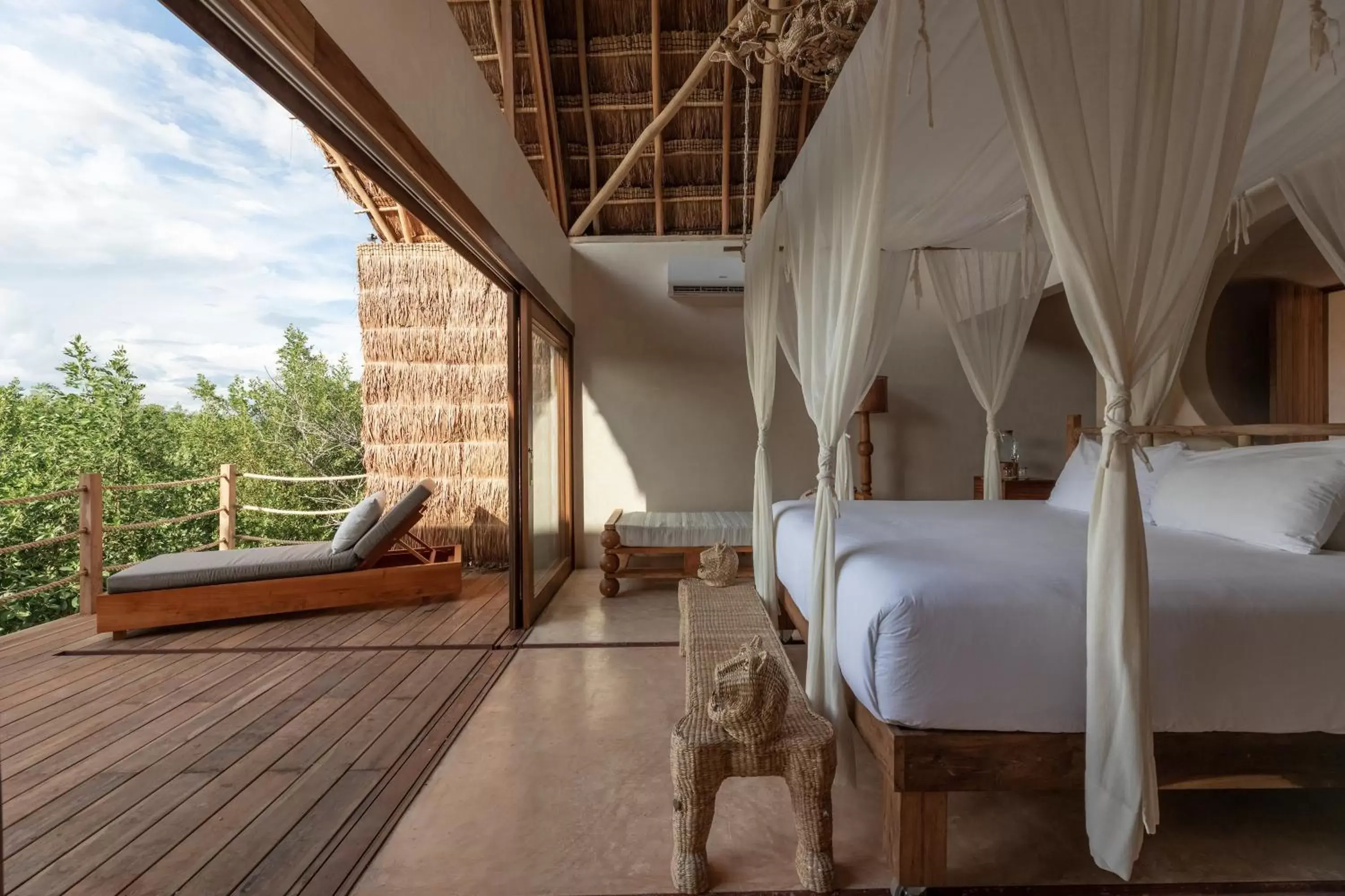 Balcony/Terrace, Bed in La Valise Tulum