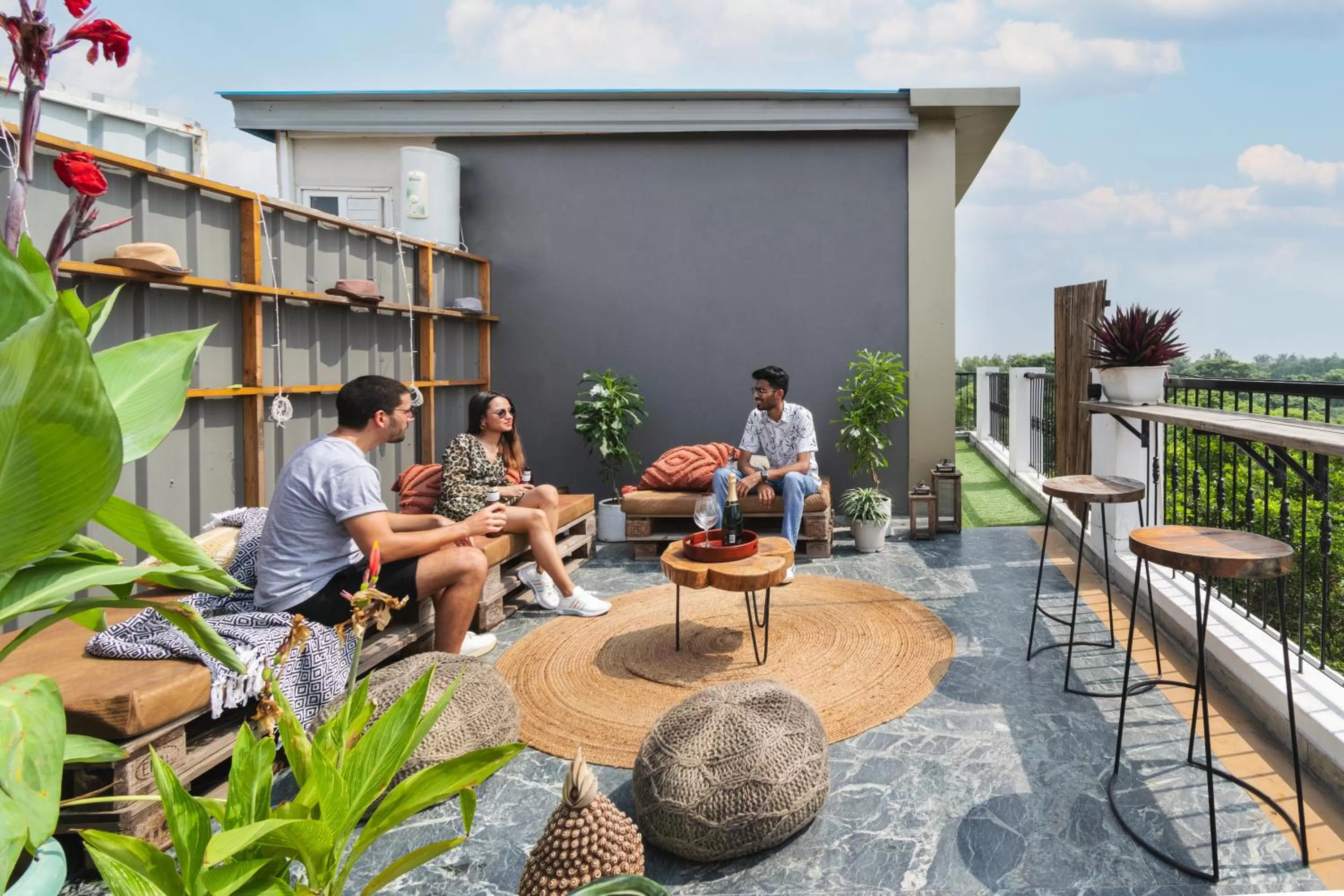 Patio in LetsBunk Poshtel & Suites