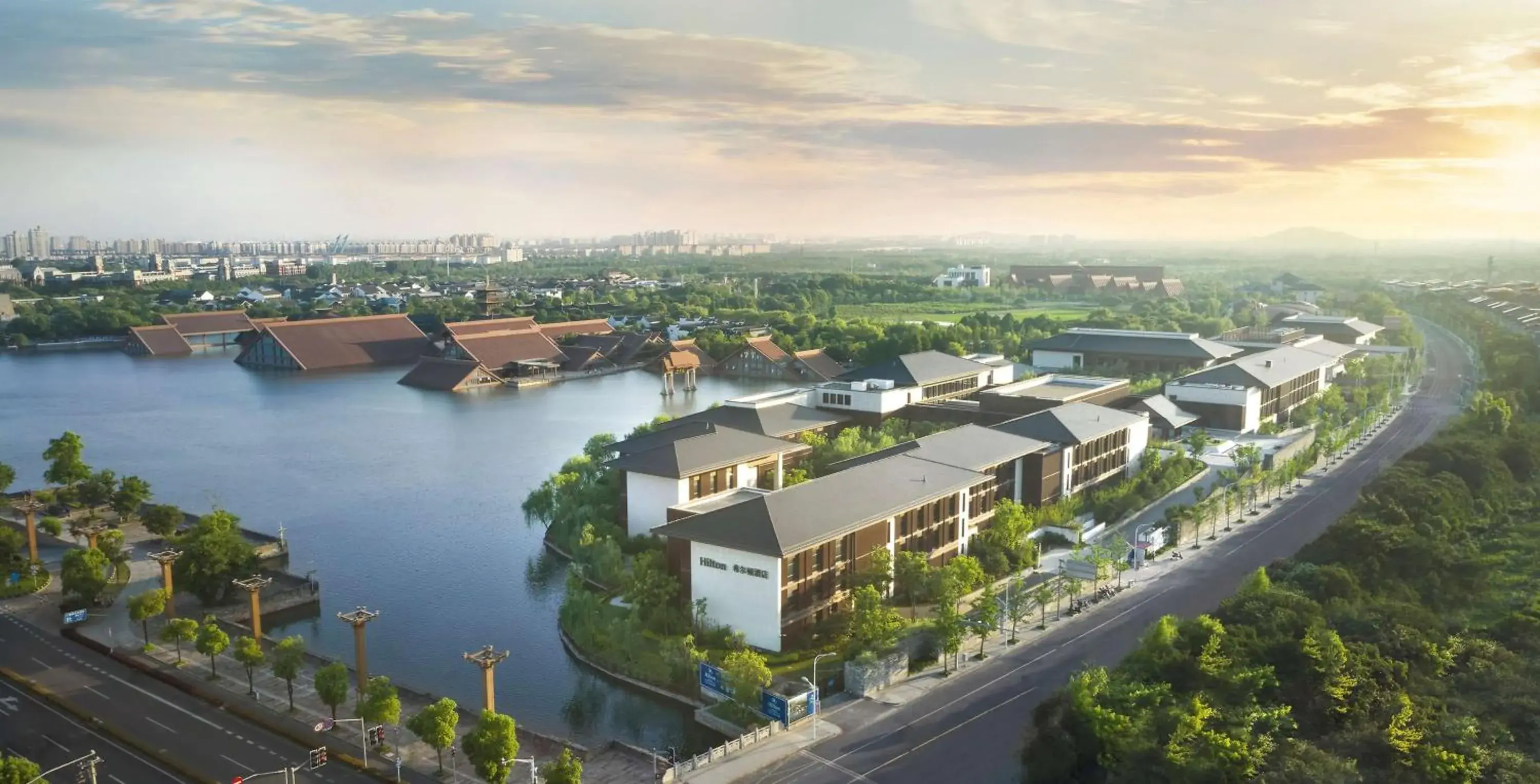 Property building, Bird's-eye View in Hilton Shanghai Songjiang Guangfulin