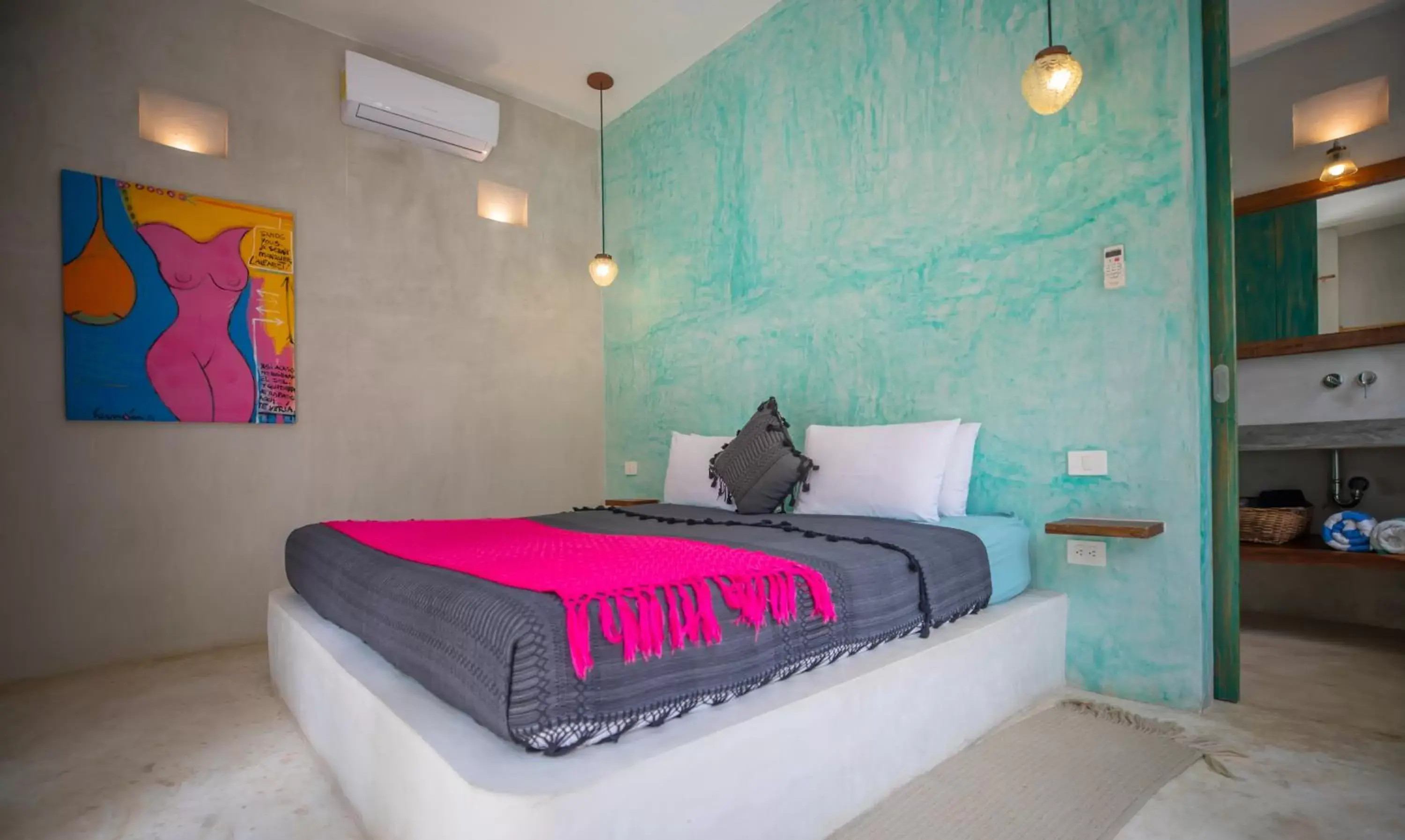 Bed in Turquoise Tulum Hotel