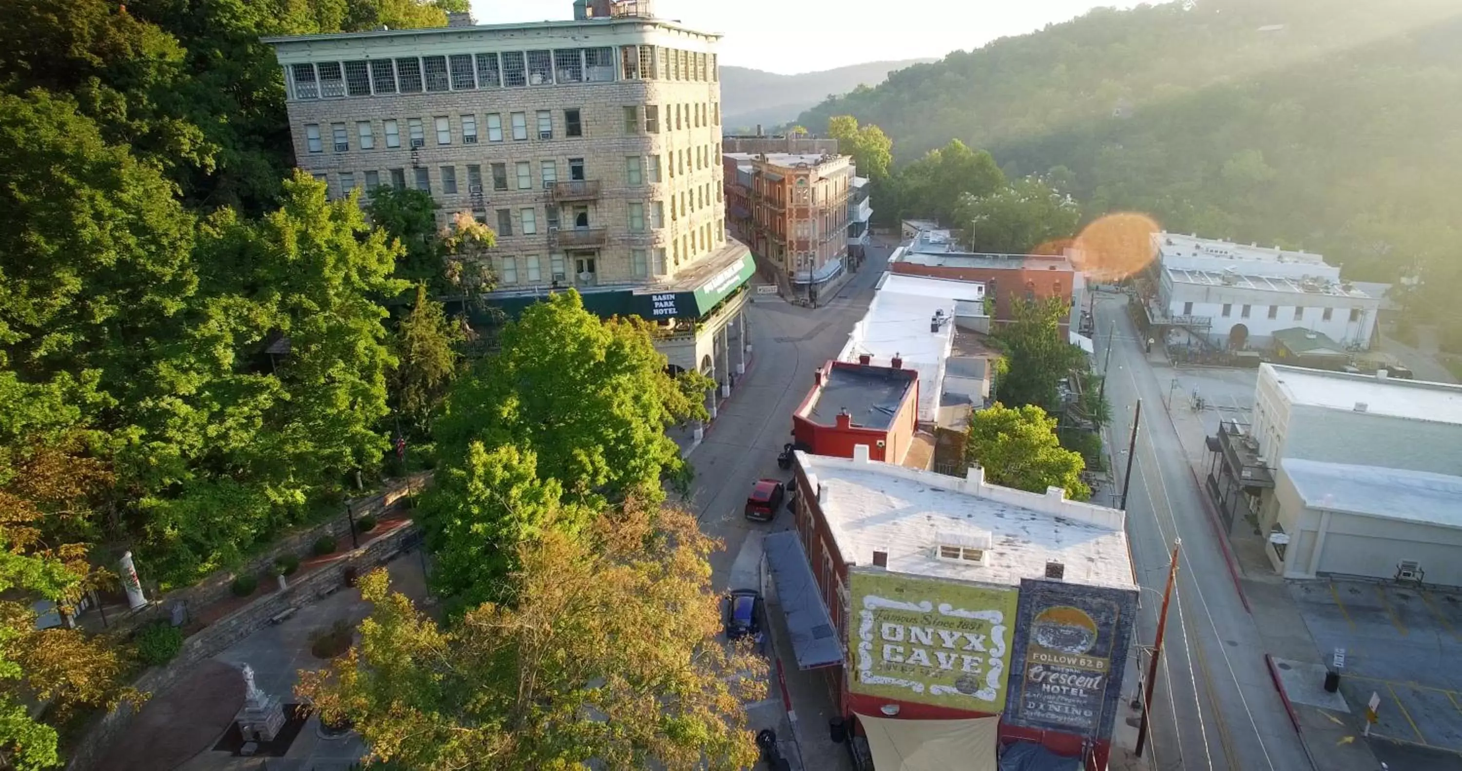 Nearby landmark, Bird's-eye View in 1905 Basin Park Hotel