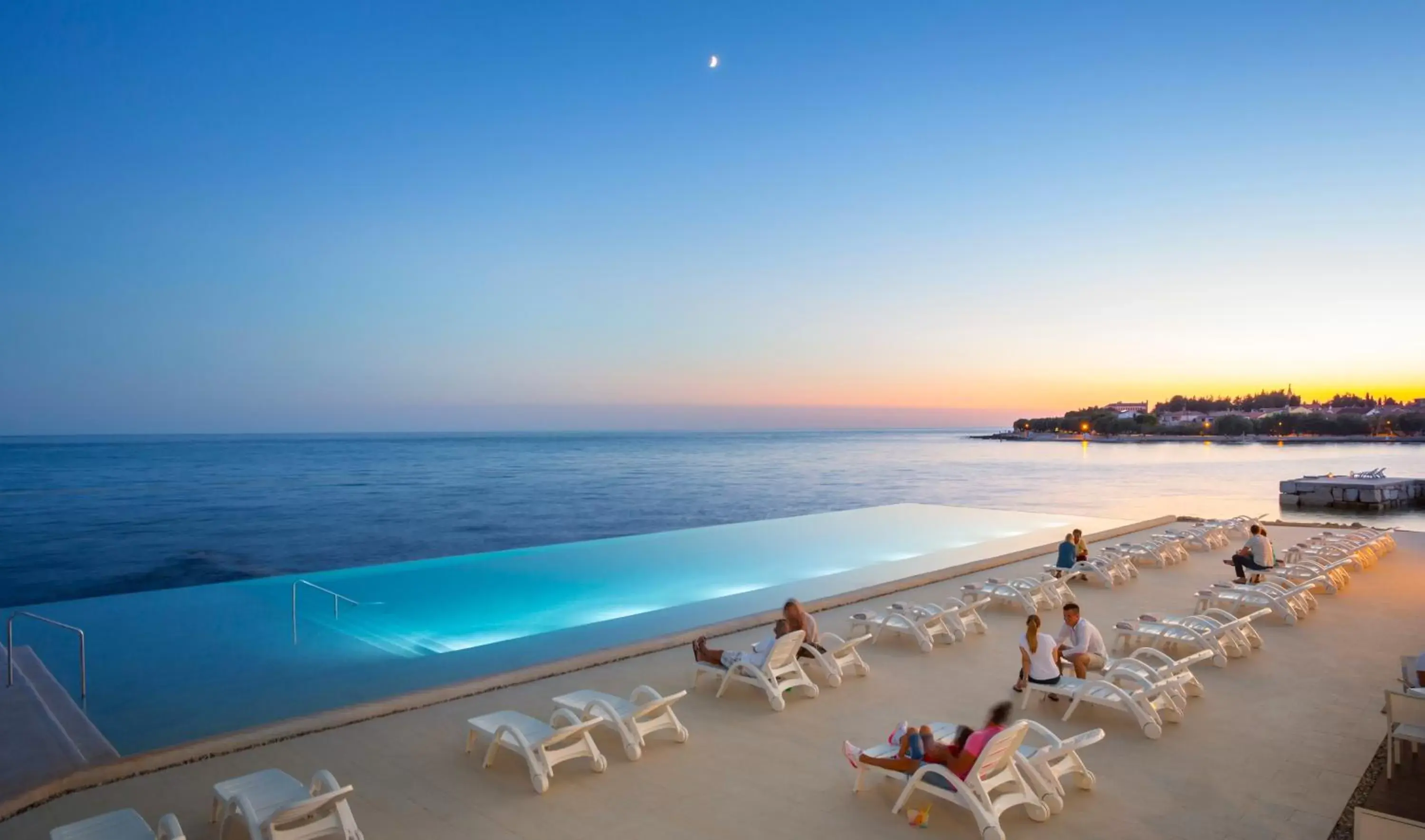 Swimming pool, Beach in Aminess Maestral Hotel