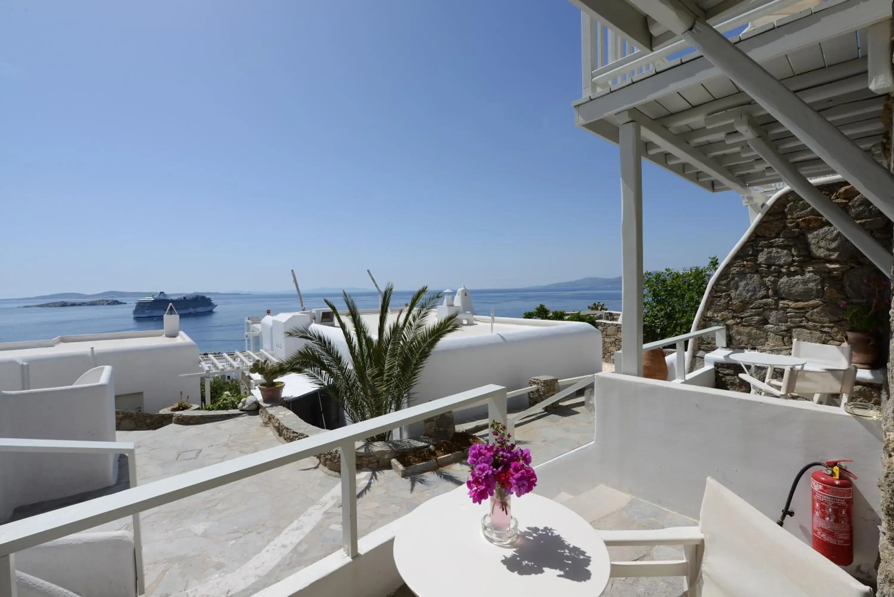 Sea view, Balcony/Terrace in Mykonos View Hotel