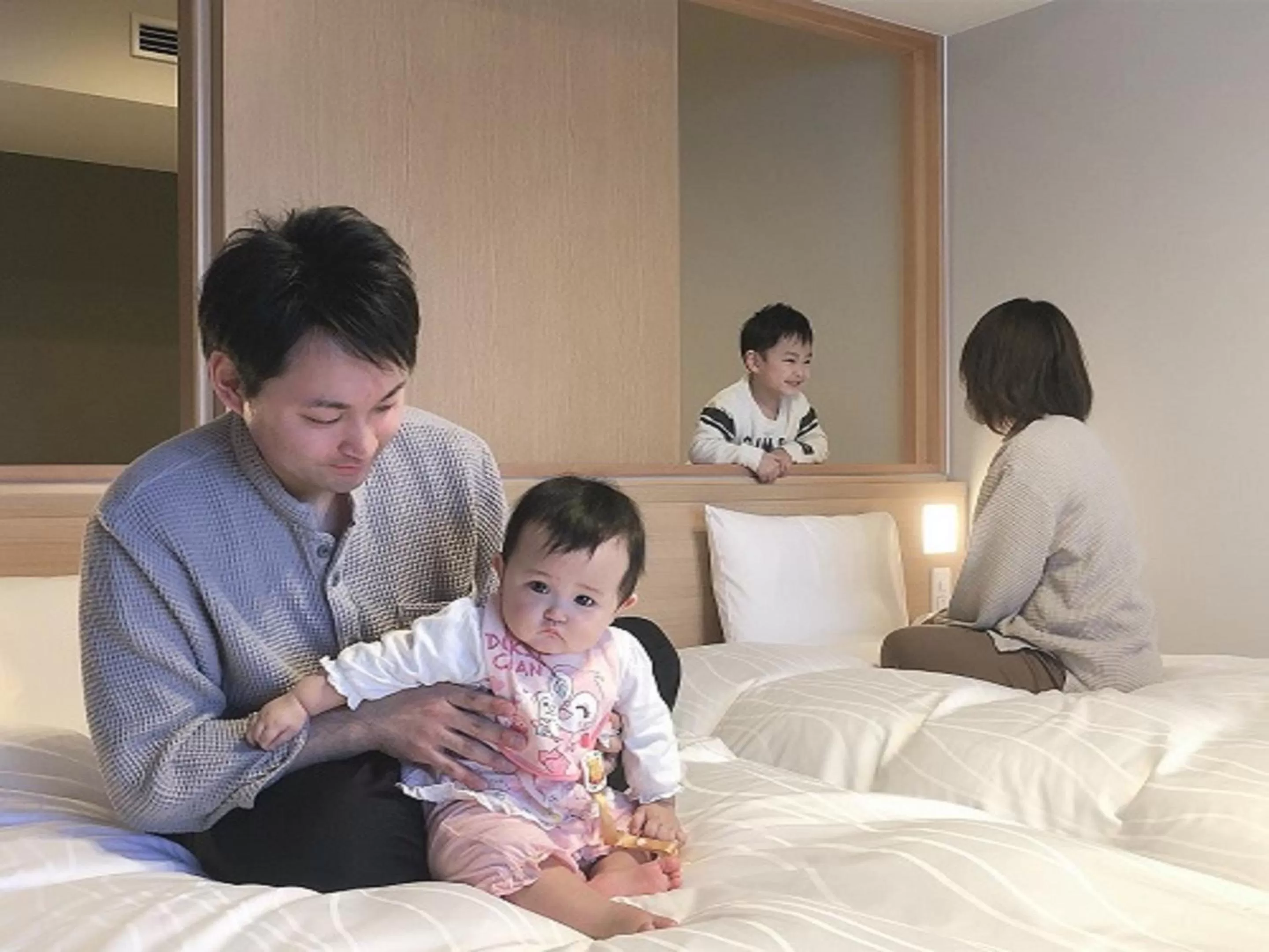 Bed in La Vista Furano Hills Natural Hot Spring
