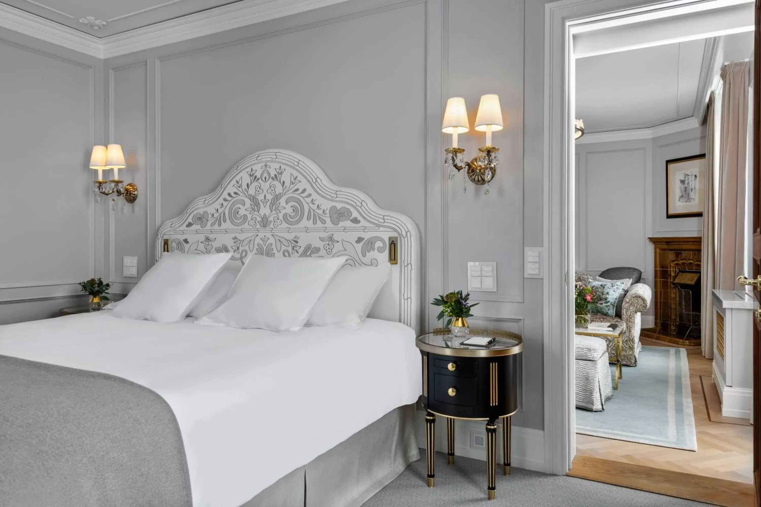 Bedroom in Badrutt's Palace Hotel St Moritz