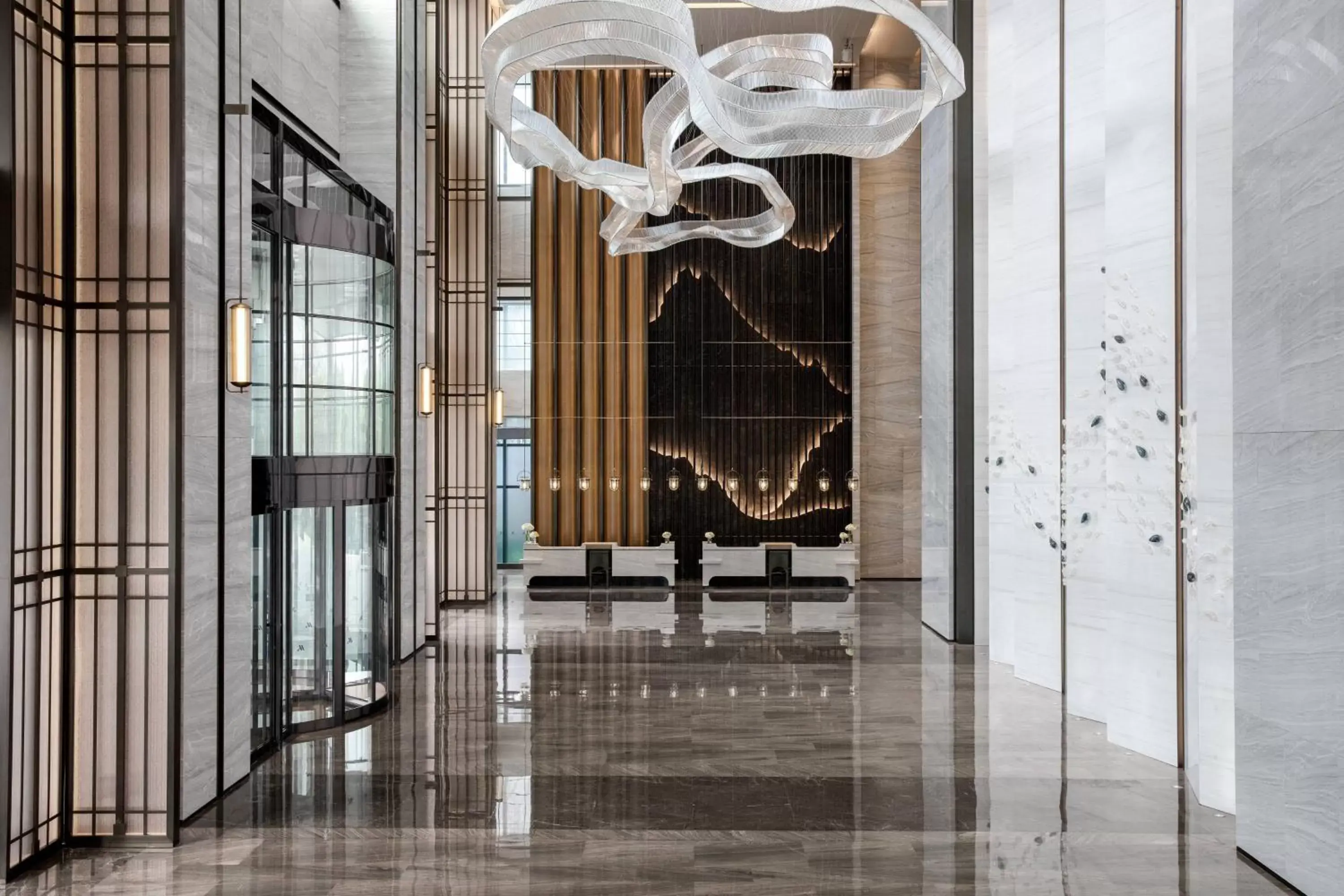 Lobby or reception in Zhangjiagang Marriott Hotel