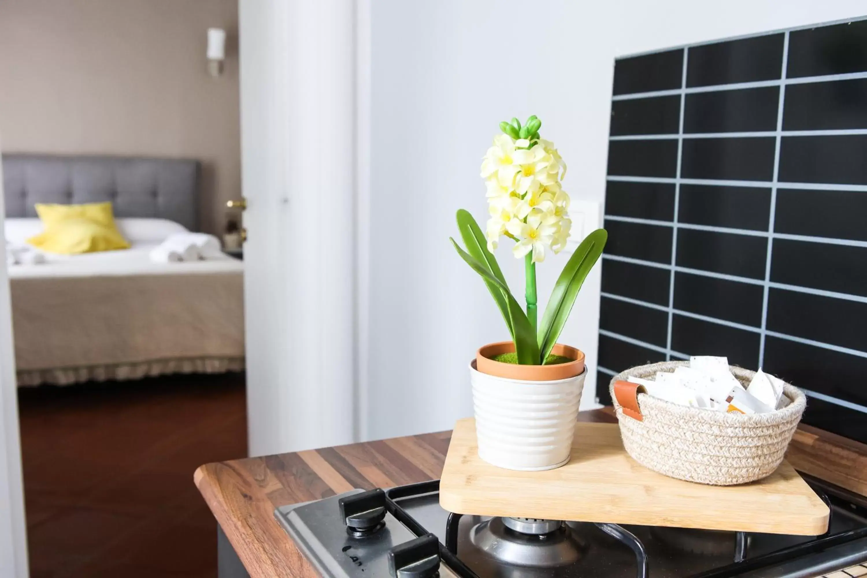 Kitchen or kitchenette in B&B Palazzo Bruca Catania