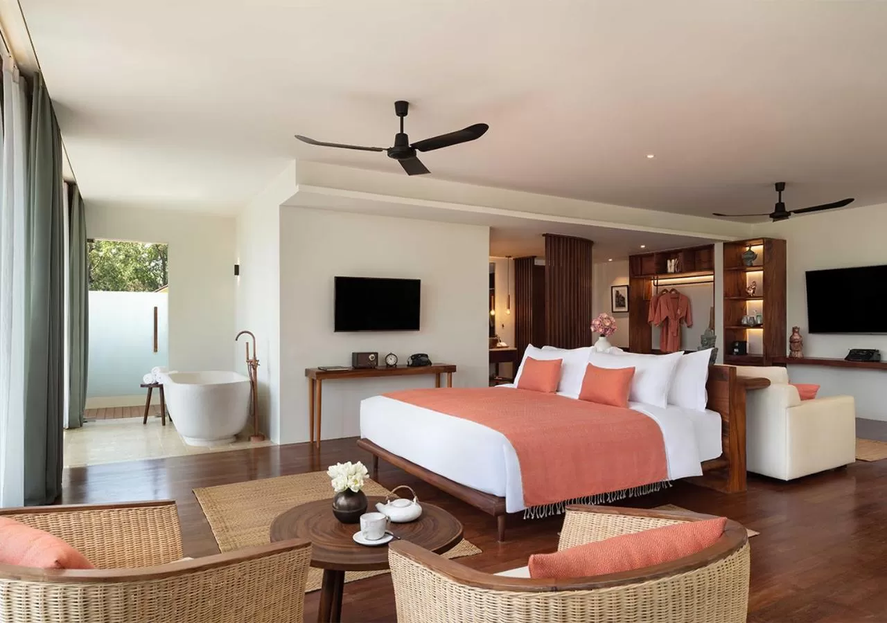 Bathroom, Bed in FCC Angkor by Avani