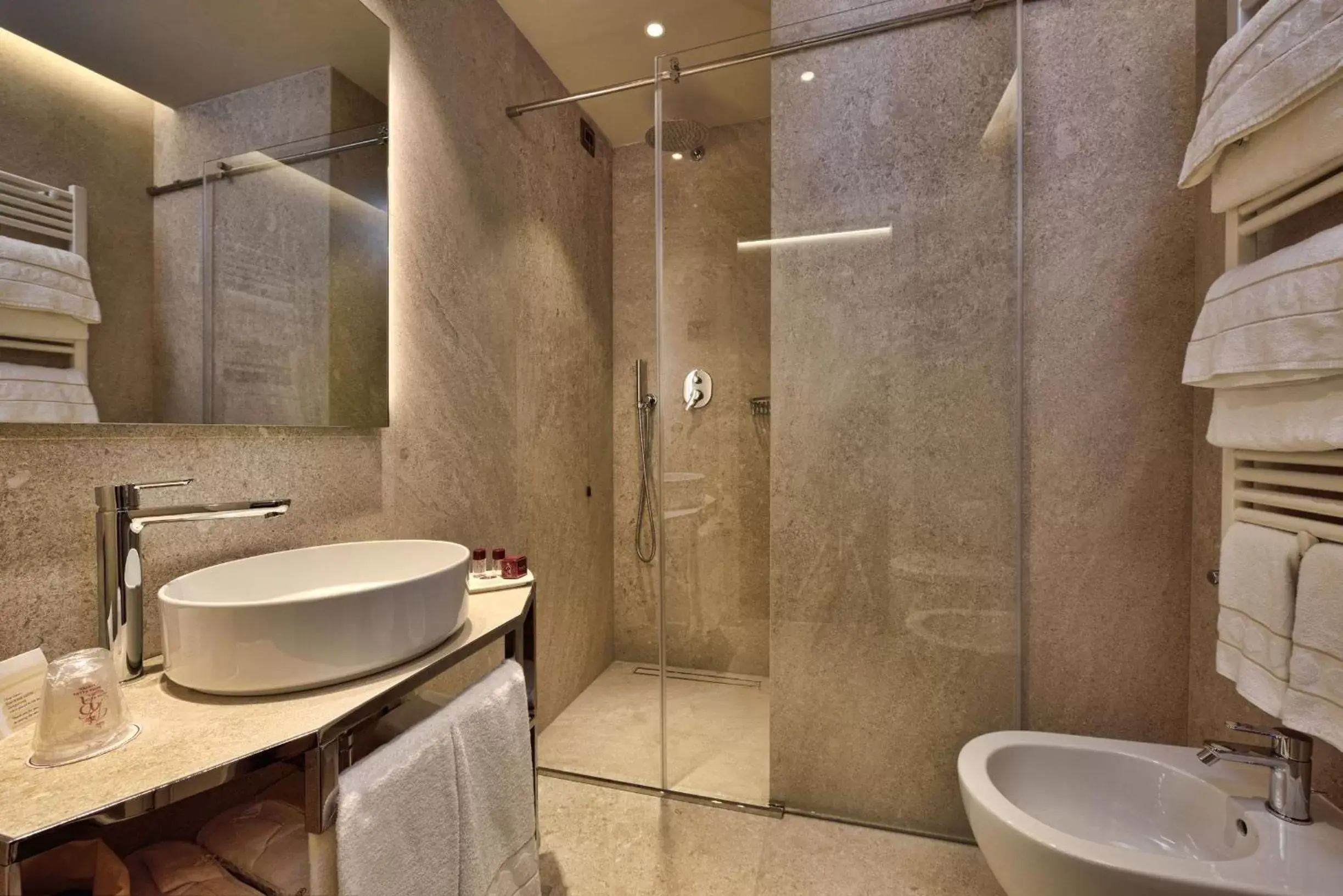 Shower, Bathroom in Rosa Salva Hotel