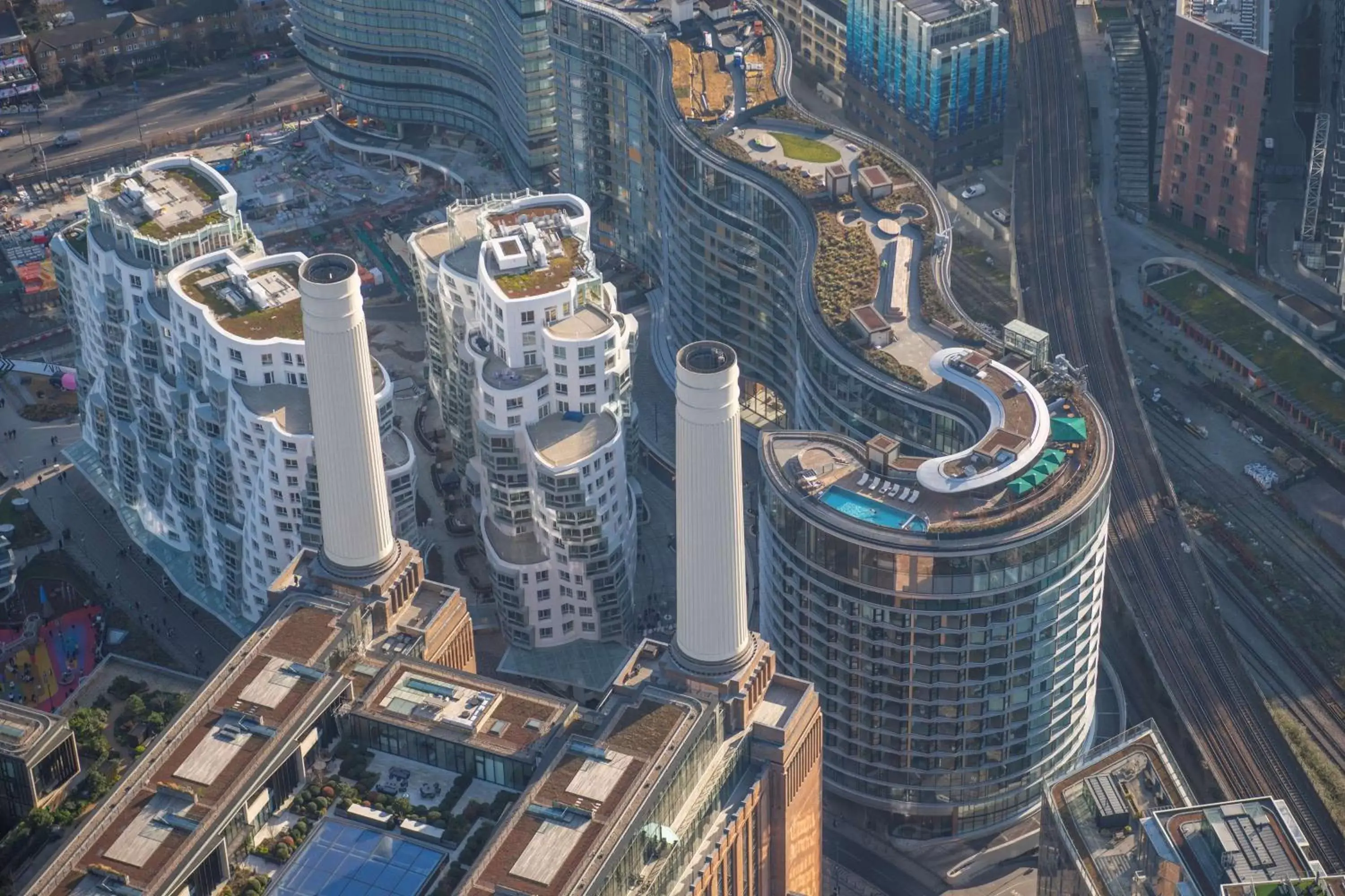 Property building, Bird's-eye View in art'otel London Battersea Power Station, Powered by Radisson Hotels
