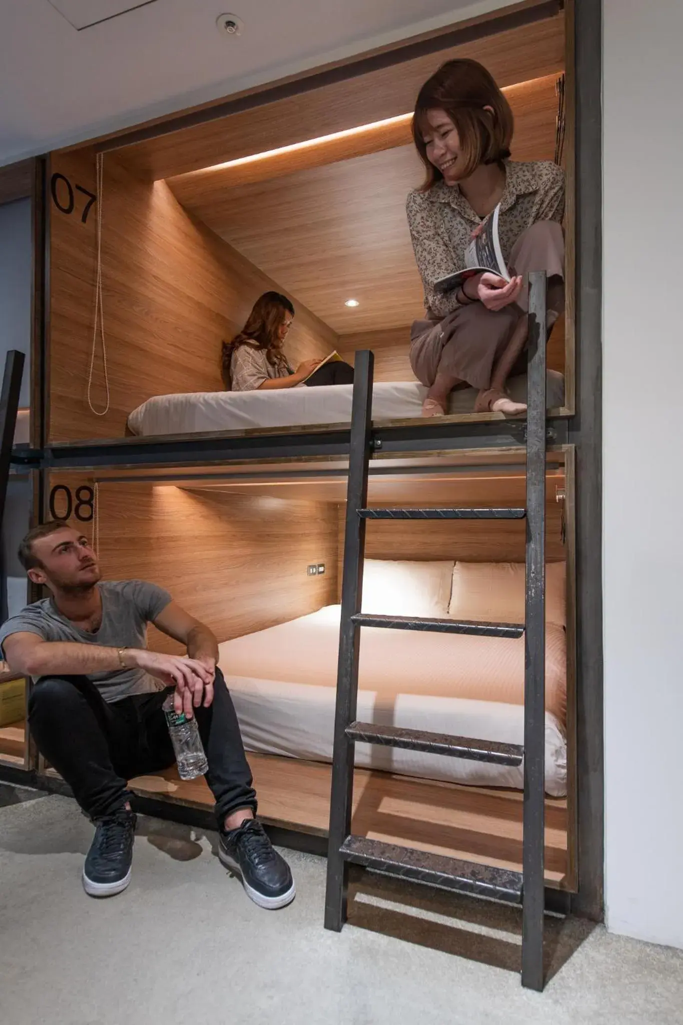 bunk bed in Bouti City Capsule Inn