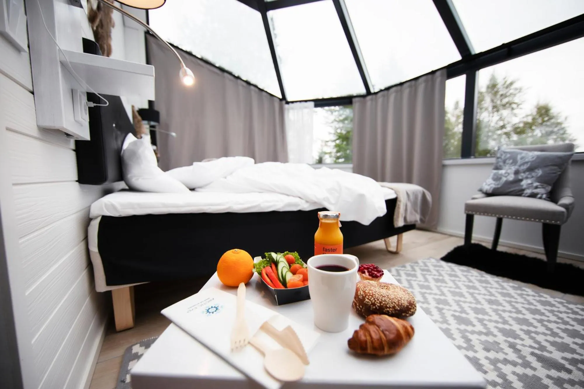 Food close-up, Bed in Santa's Igloos Arctic Circle