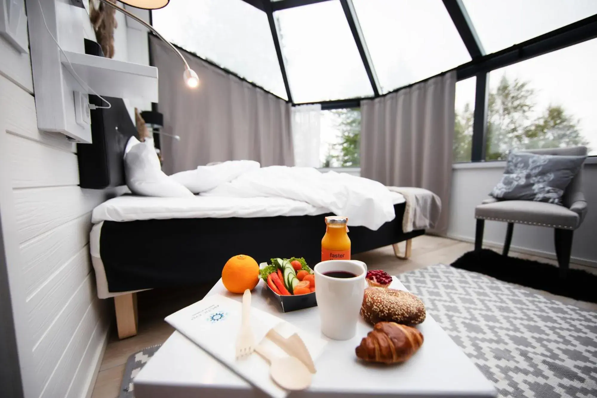 Food close-up, Bed in Santa's Igloos Arctic Circle Food close-up, Bed in Santa's Igloos Arctic Circle