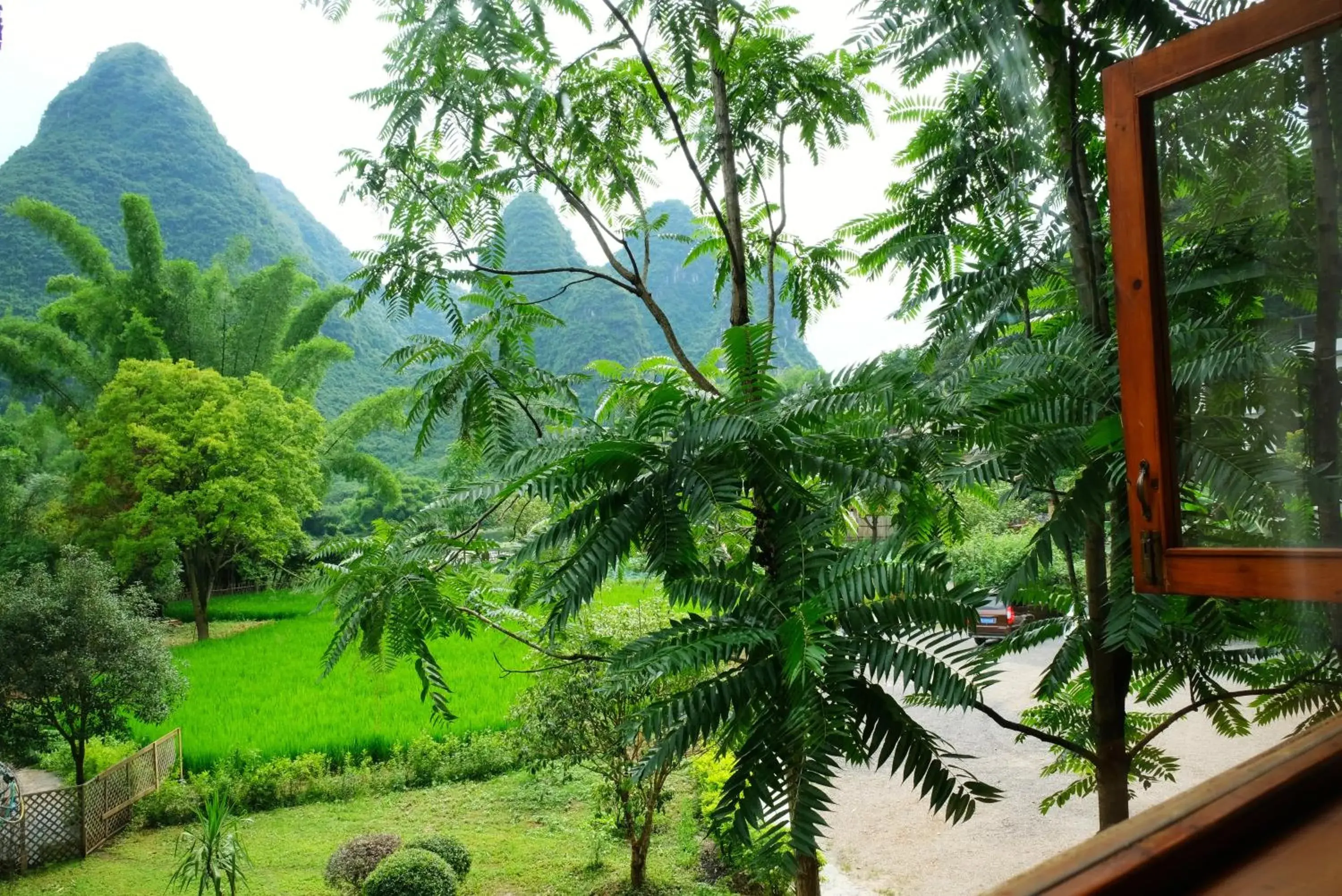 Mountain view in Yangshuo Moondance Hotel