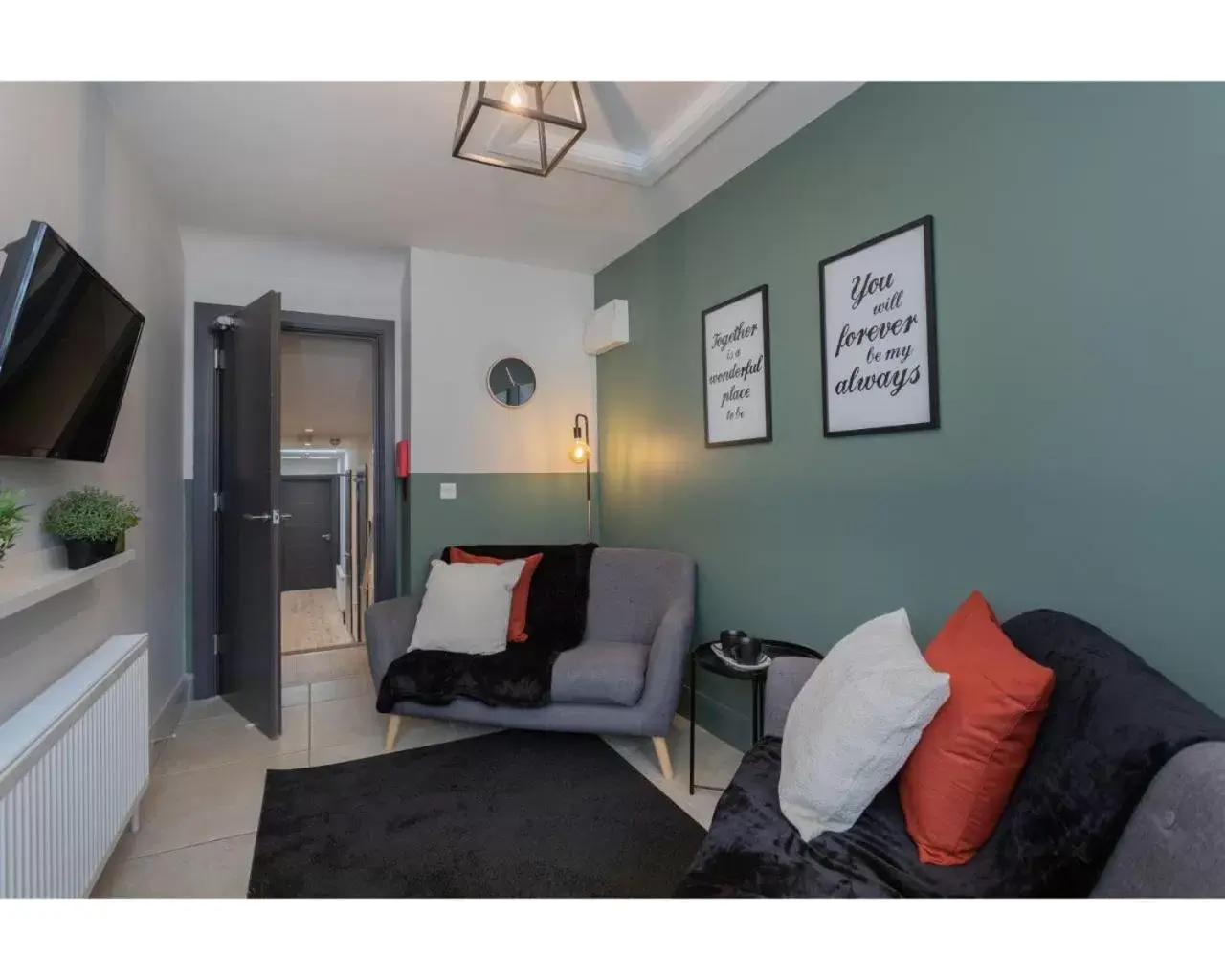 Living room, Seating Area in Central Belfast Apartments Camden Street