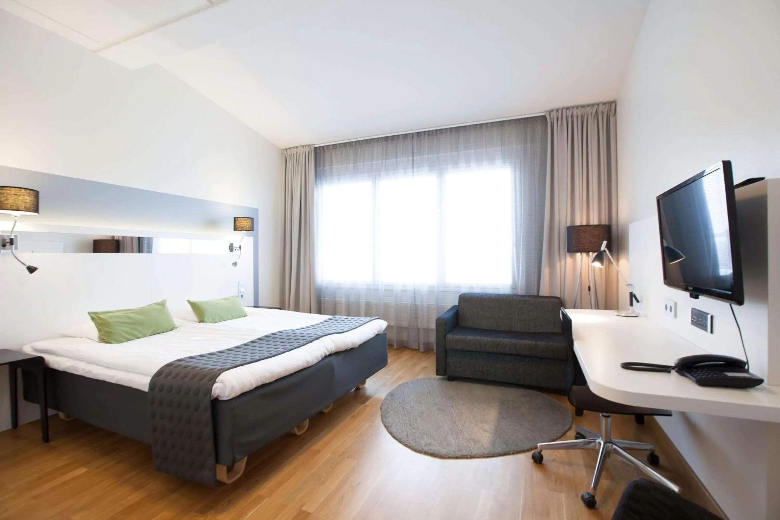 Bedroom, Bed in Scandic Pori