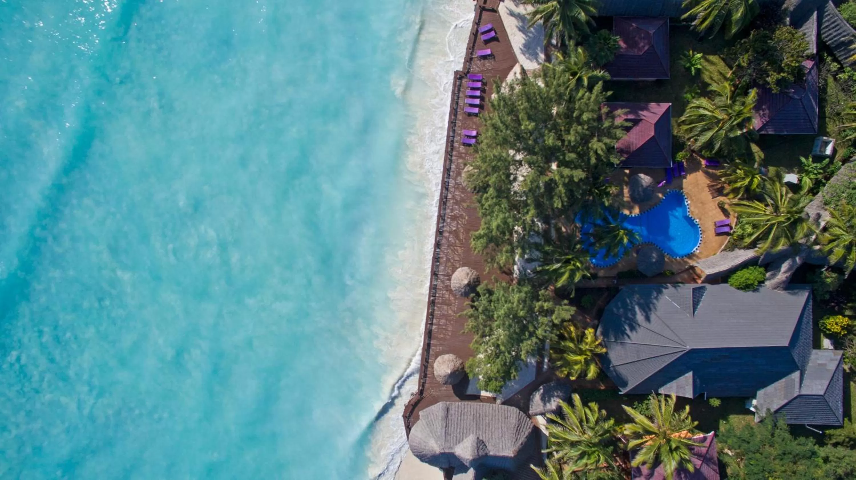 Bird's eye view in Mnarani Beach Cottages
