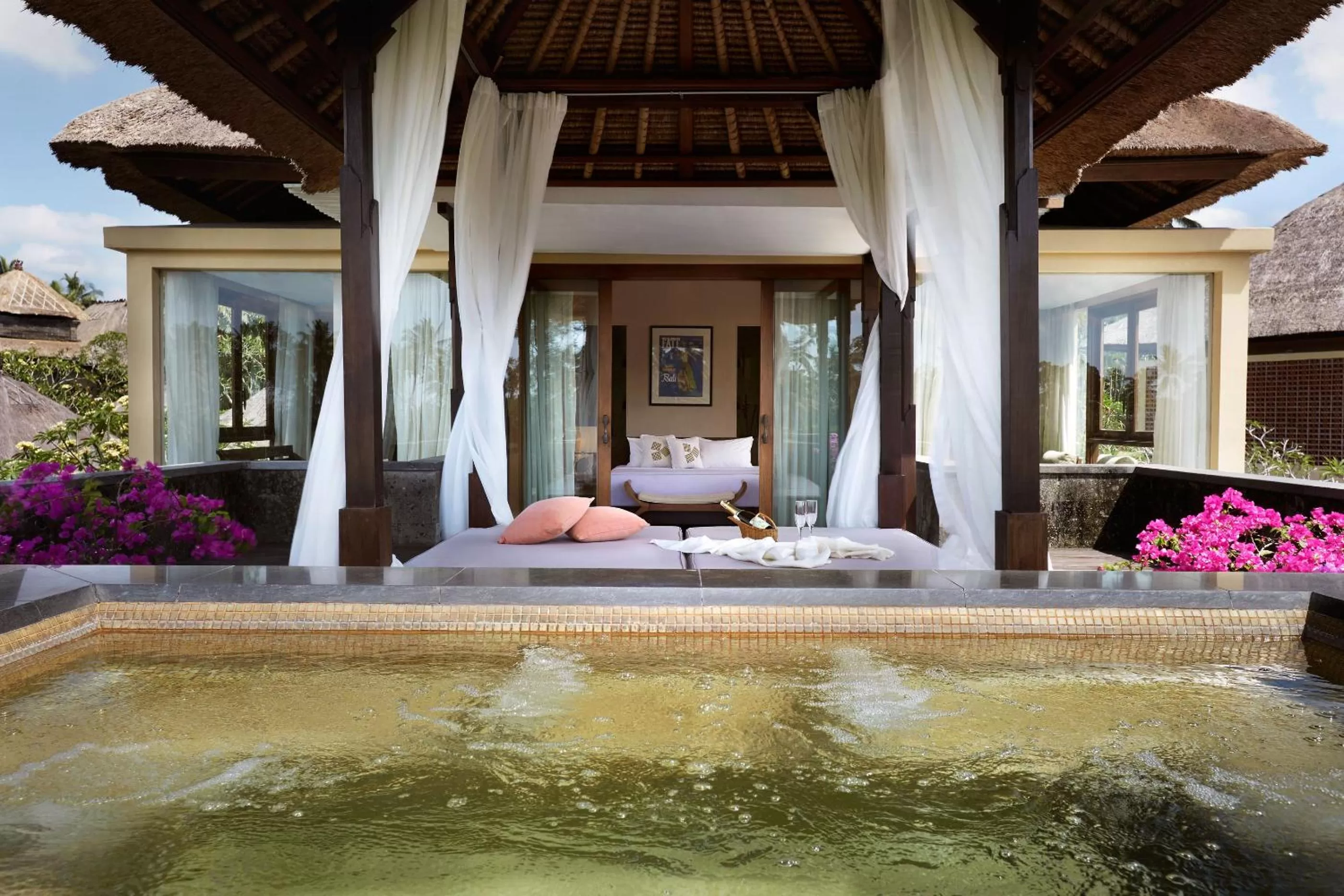 Seating area in Kamandalu Ubud