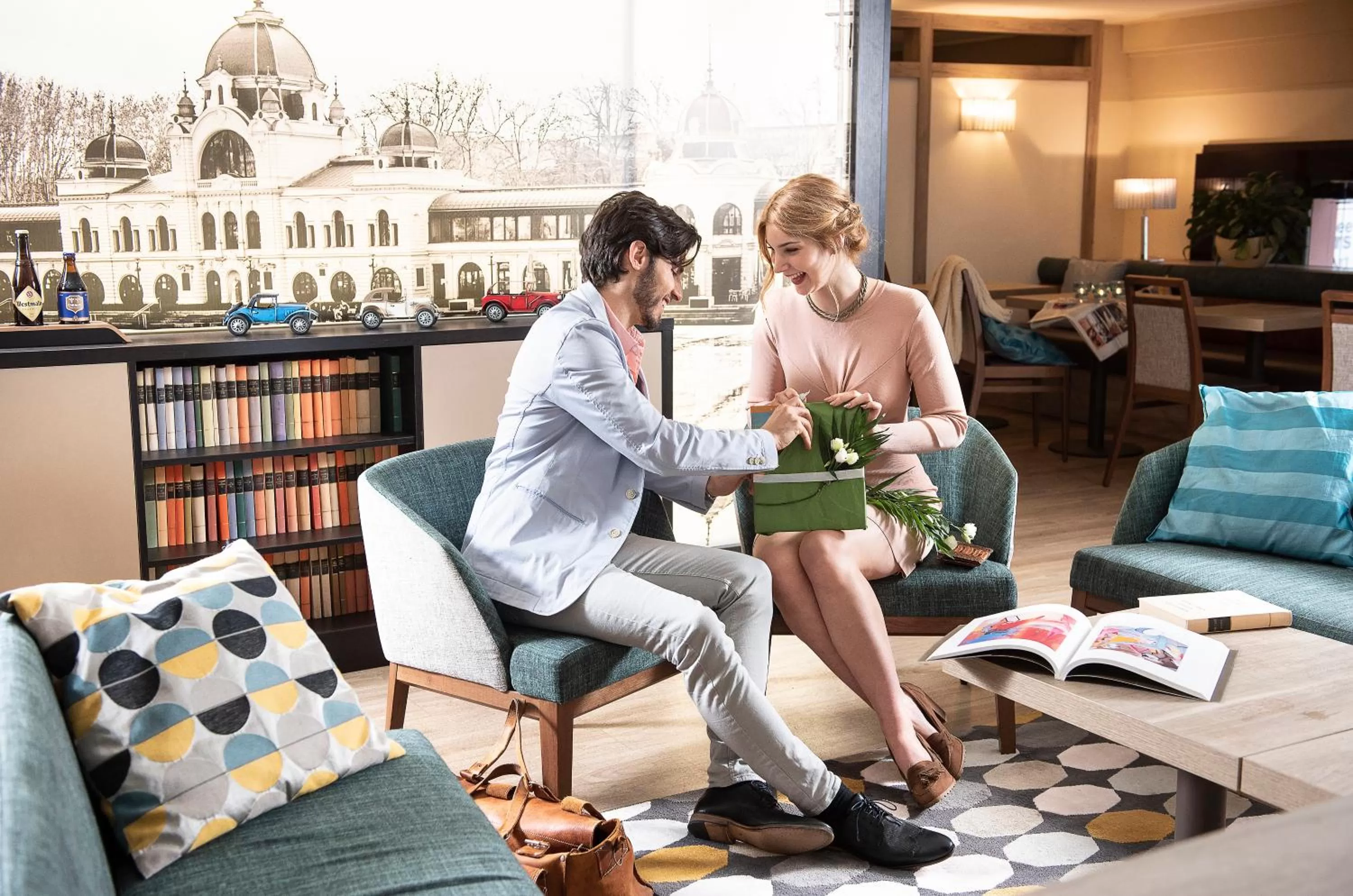 People in Three Corners Hotel Art