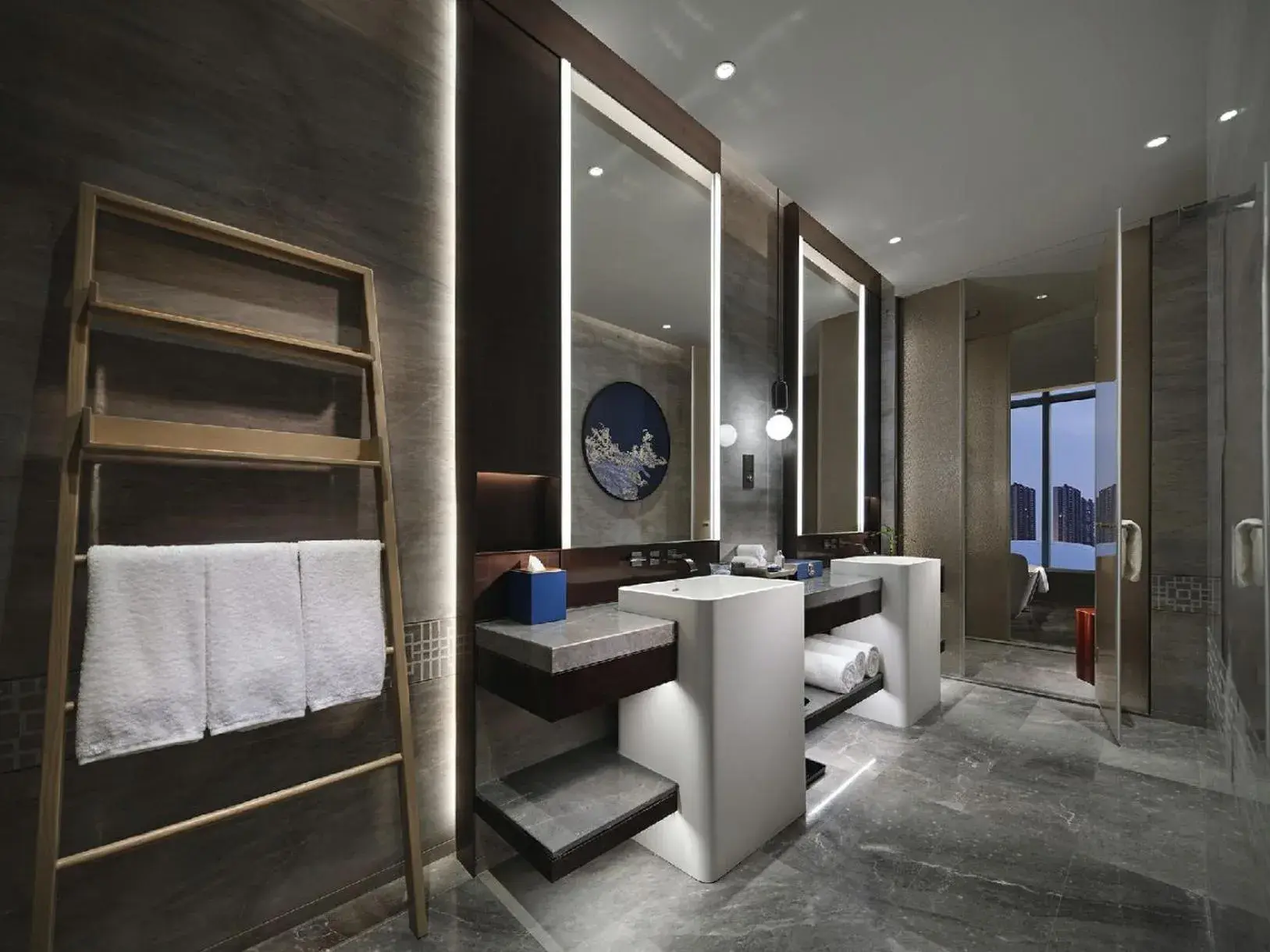 Bathroom, Lobby/Reception in HUALUXE Nanjing Yangtze River, an IHG Hotel