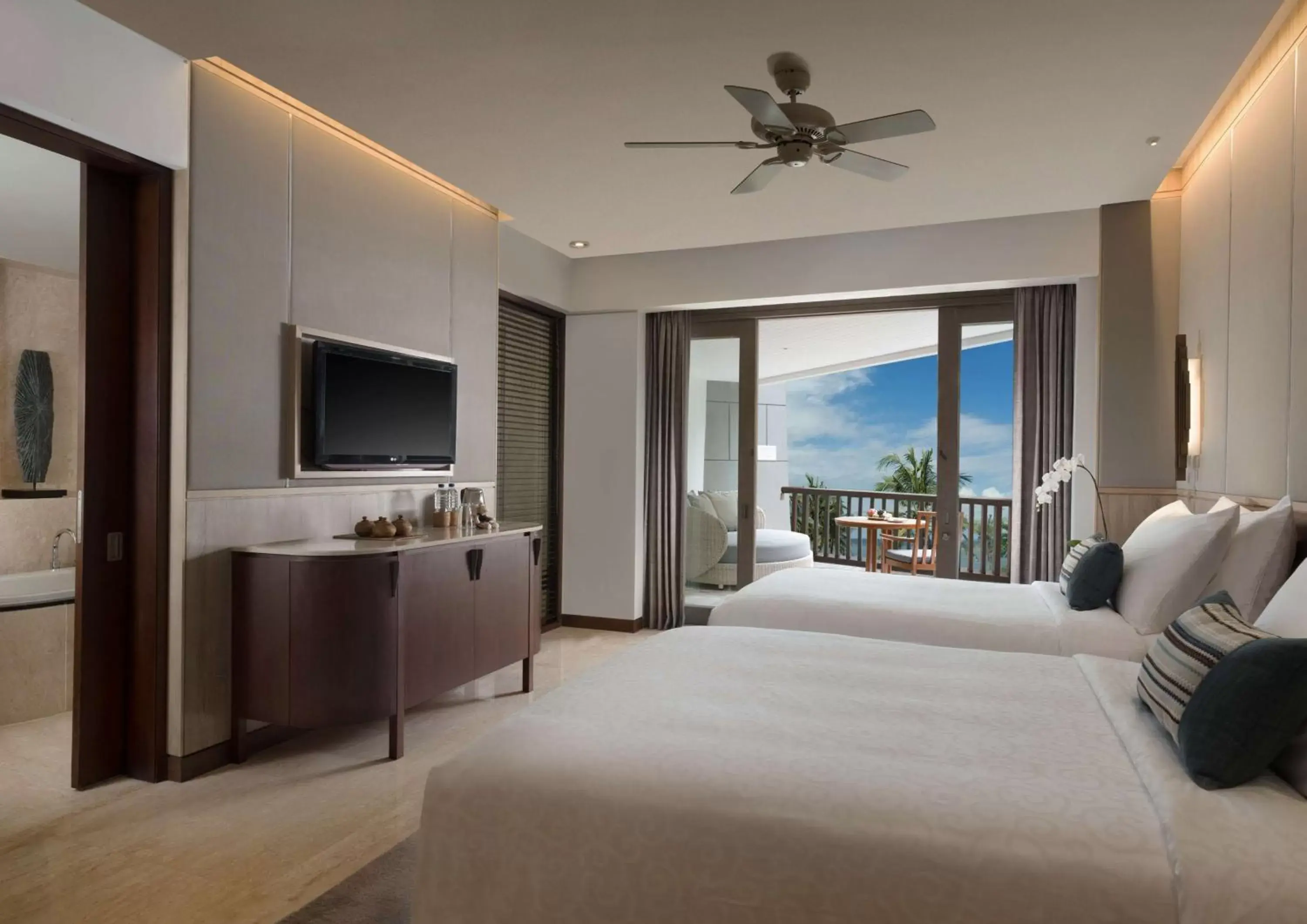 Bed, TV/Entertainment Center in Conrad Bali