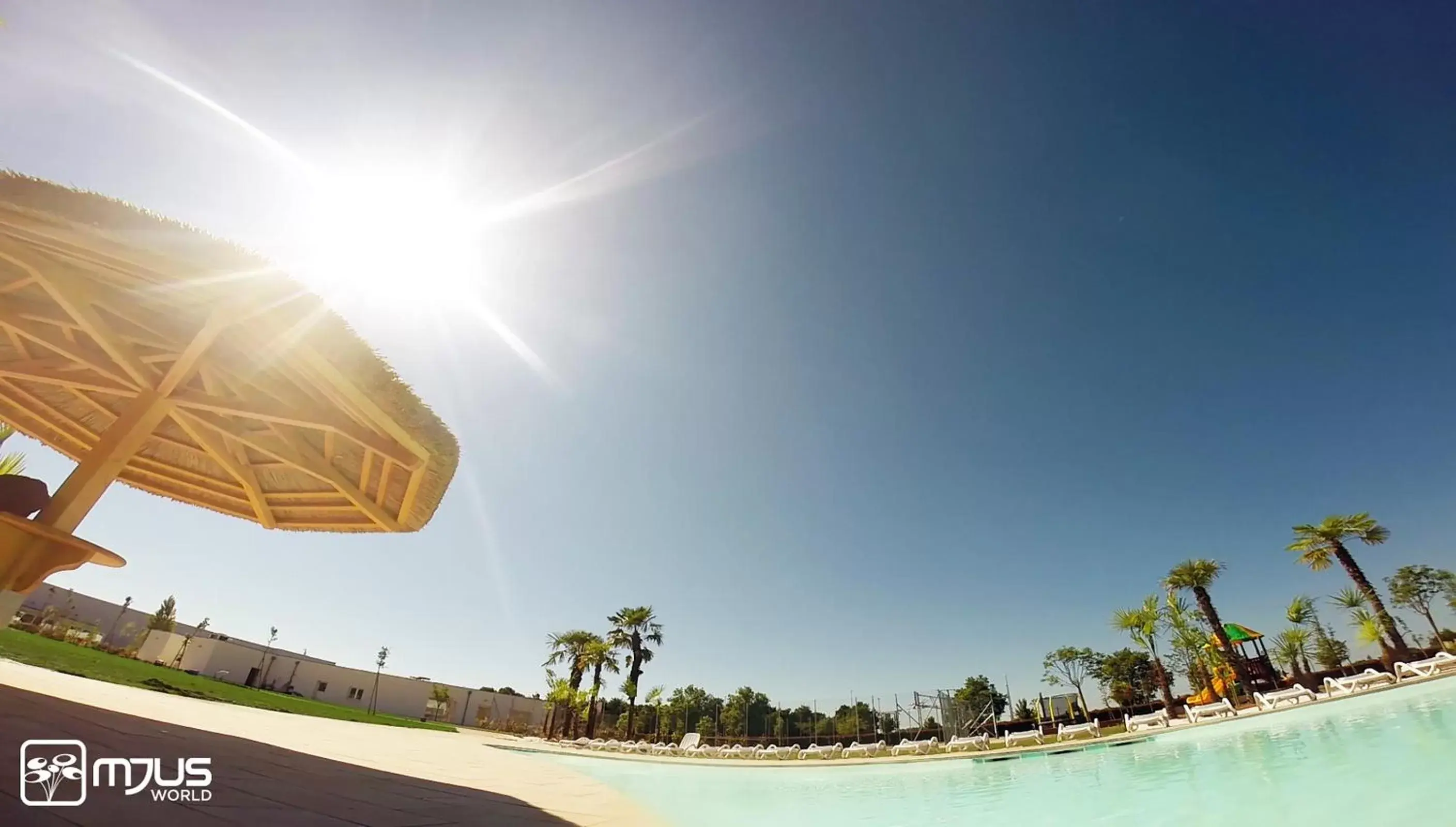 Swimming pool, View in Mjus Resort & Thermal Park