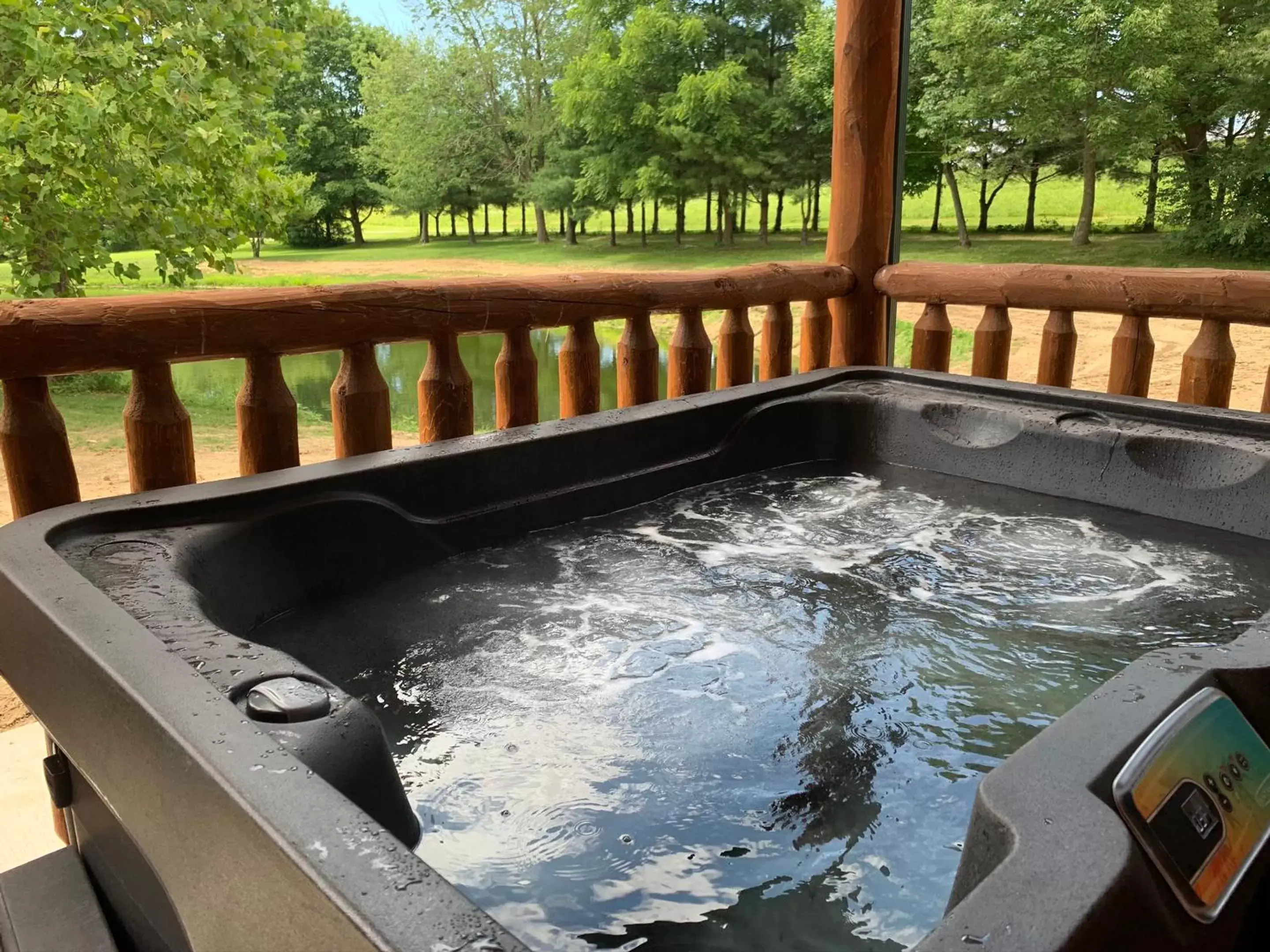 Hot Tub in Waterview Lodge by Amish Country Lodging