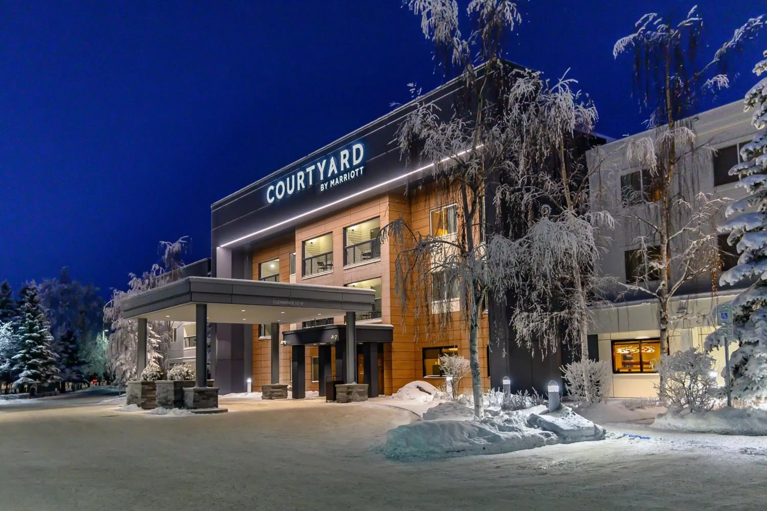 Property building, Winter in Courtyard by Marriott Anchorage Airport