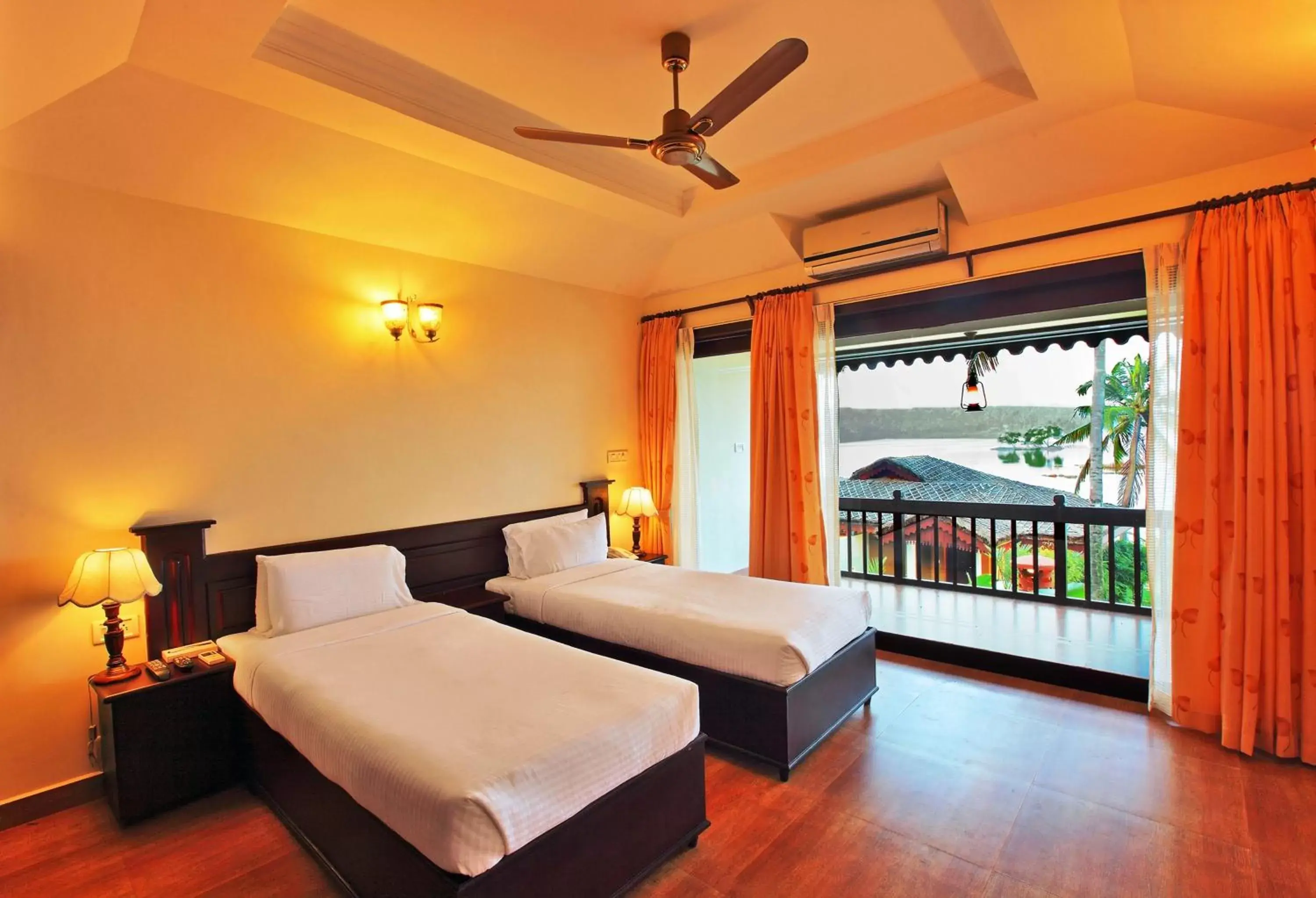 Bed in Fragrant Nature Backwater Resort & Ayurveda Spa Kollam