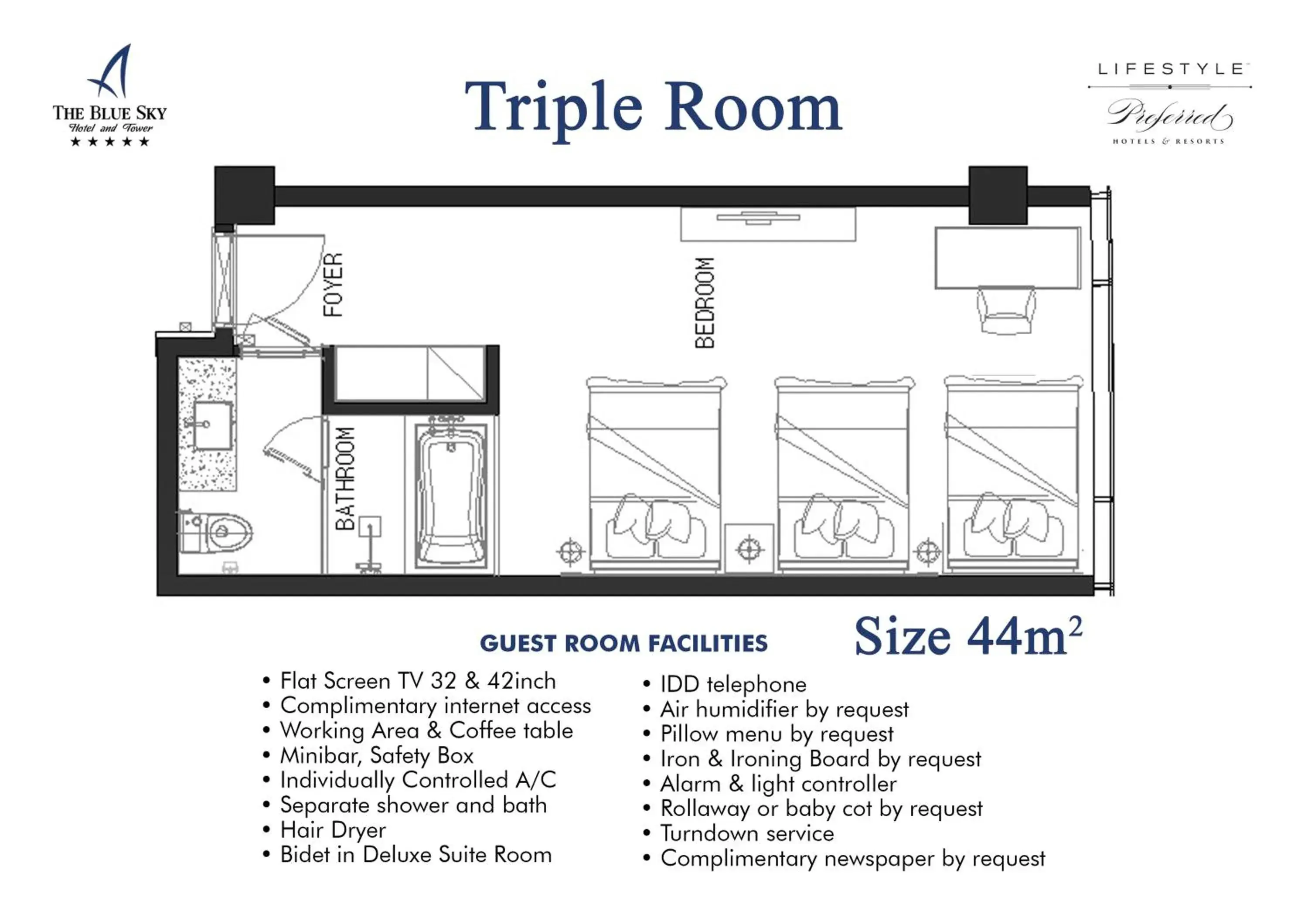 Floor Plan in The Blue Sky Hotel and Tower