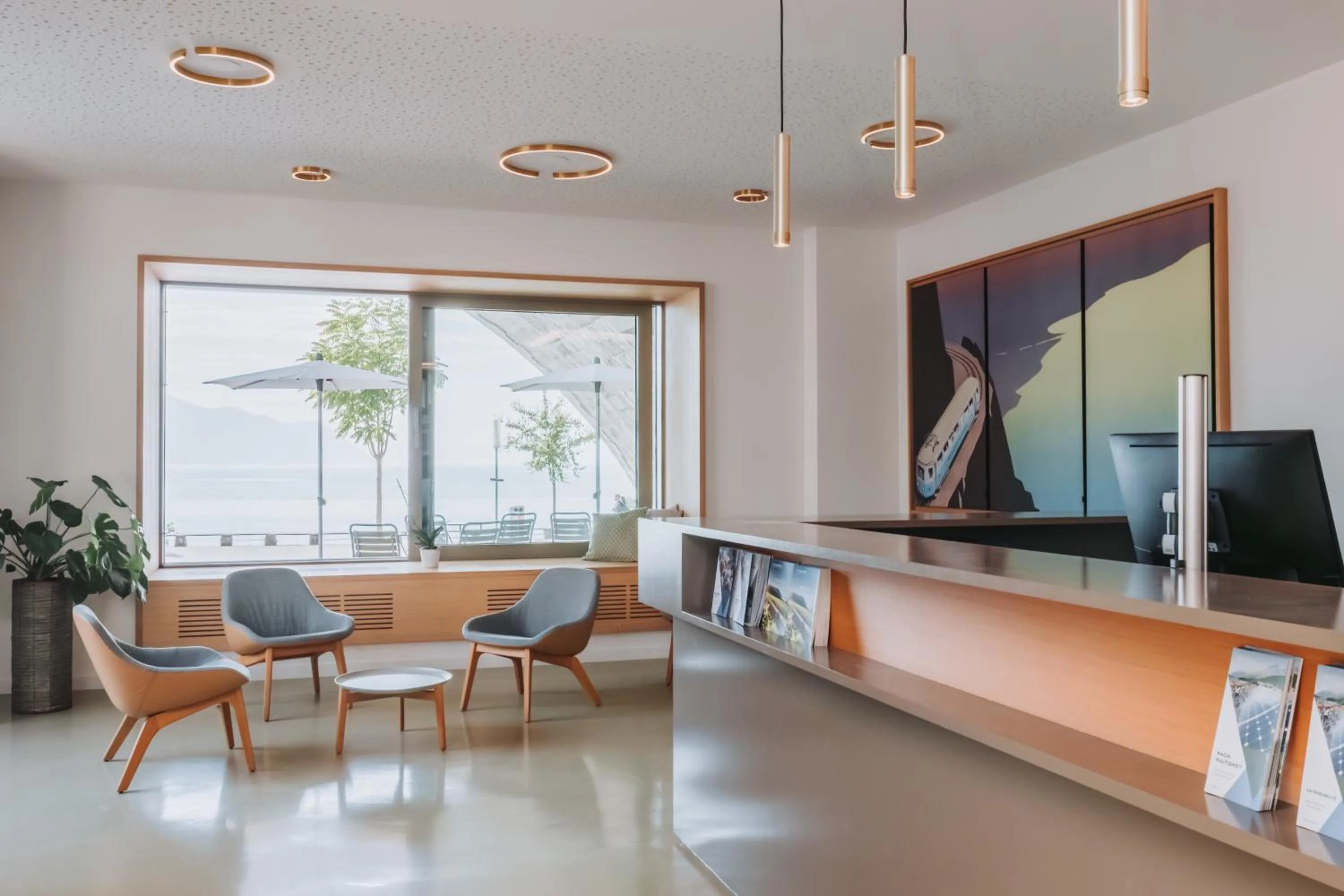 Lobby or reception in Montreux Youth Hostel